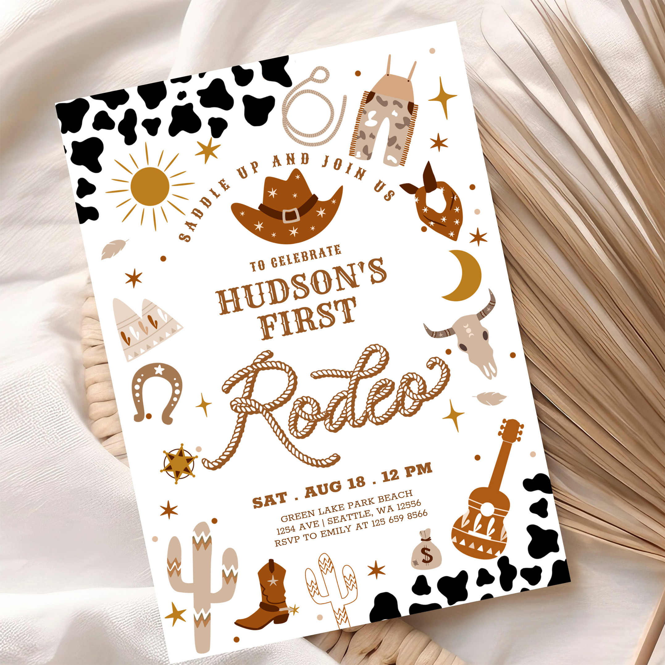 Any Age Cowboy My First Rodeo Birthday Invitation - Image 10