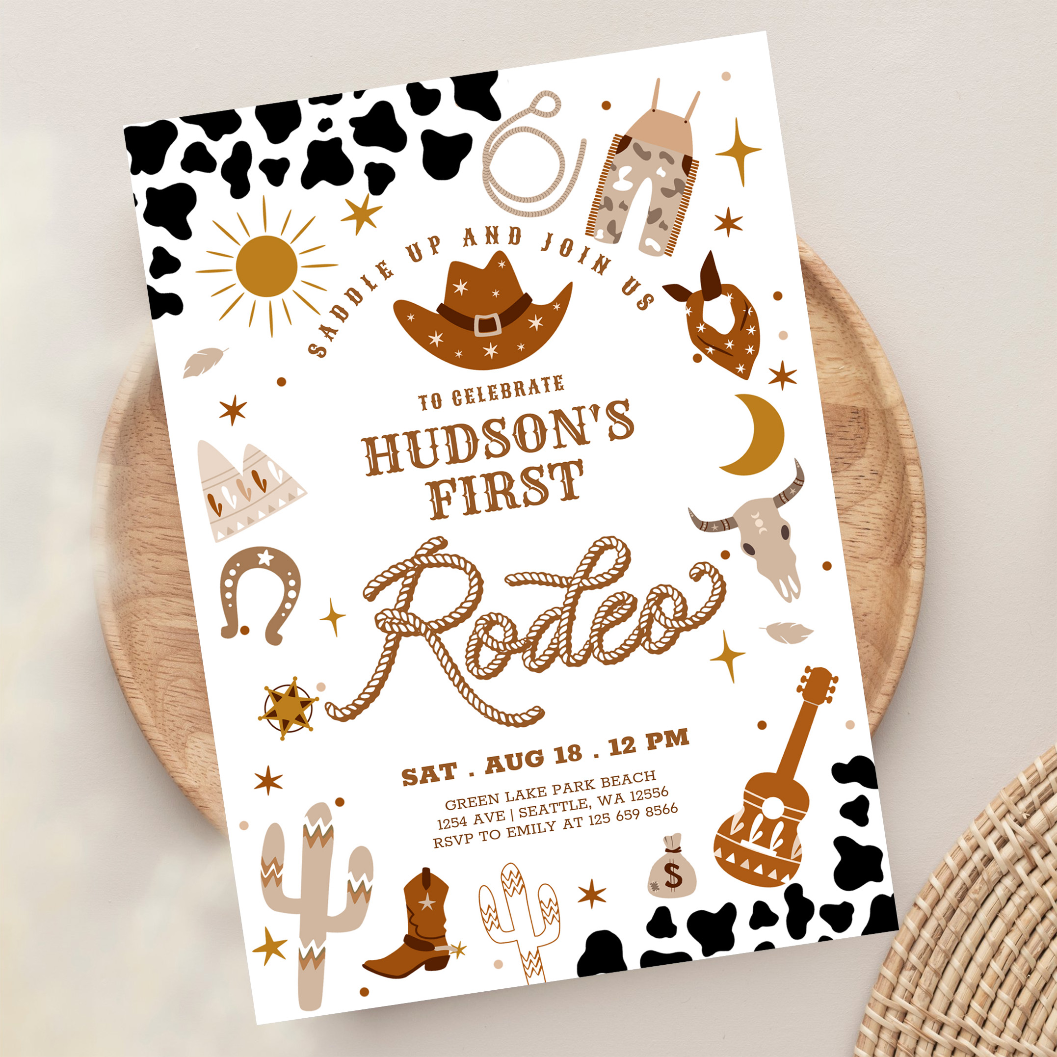Any Age Cowboy My First Rodeo Birthday Invitation - Image 13