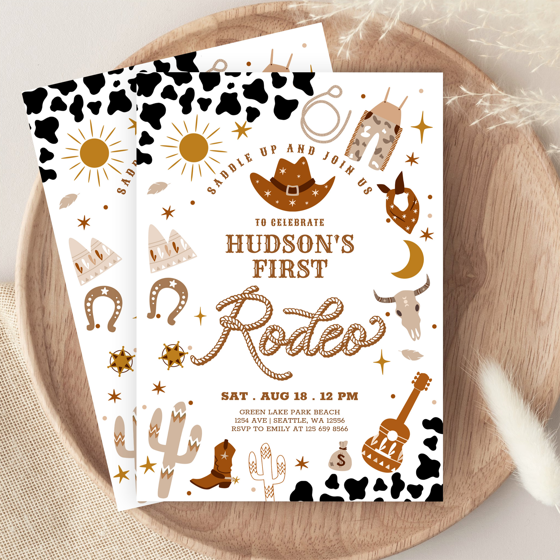 Any Age Cowboy My First Rodeo Birthday Invitation - Image 9