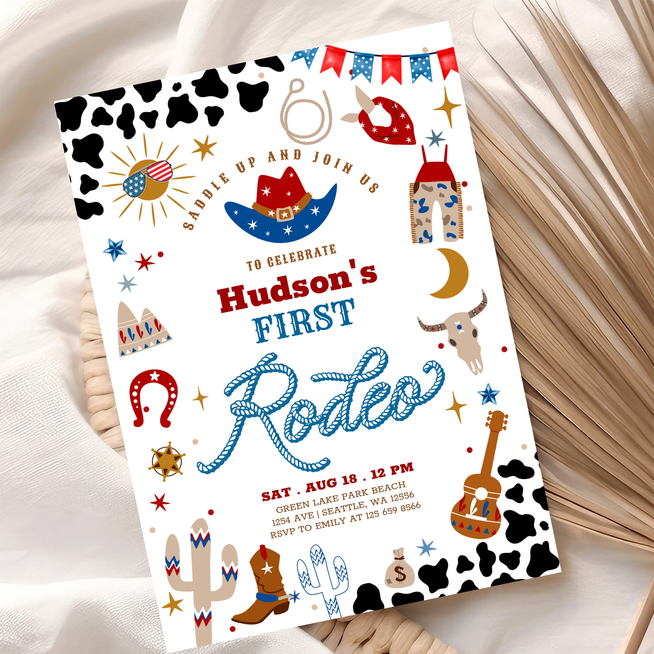 Any Age Cowboy My First Rodeo Birthday Invitation - Image 10