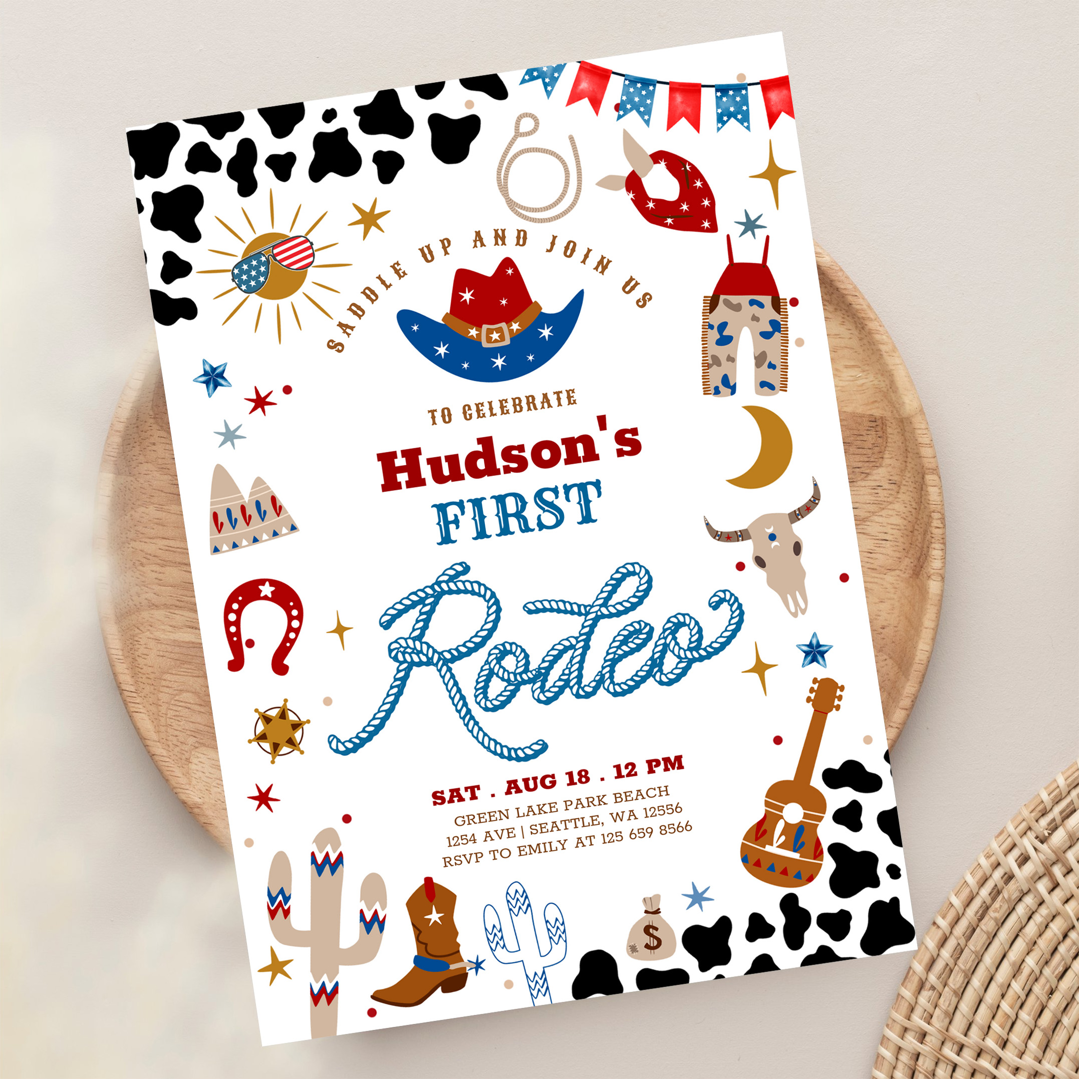 Any Age Cowboy My First Rodeo Birthday Invitation - Image 13