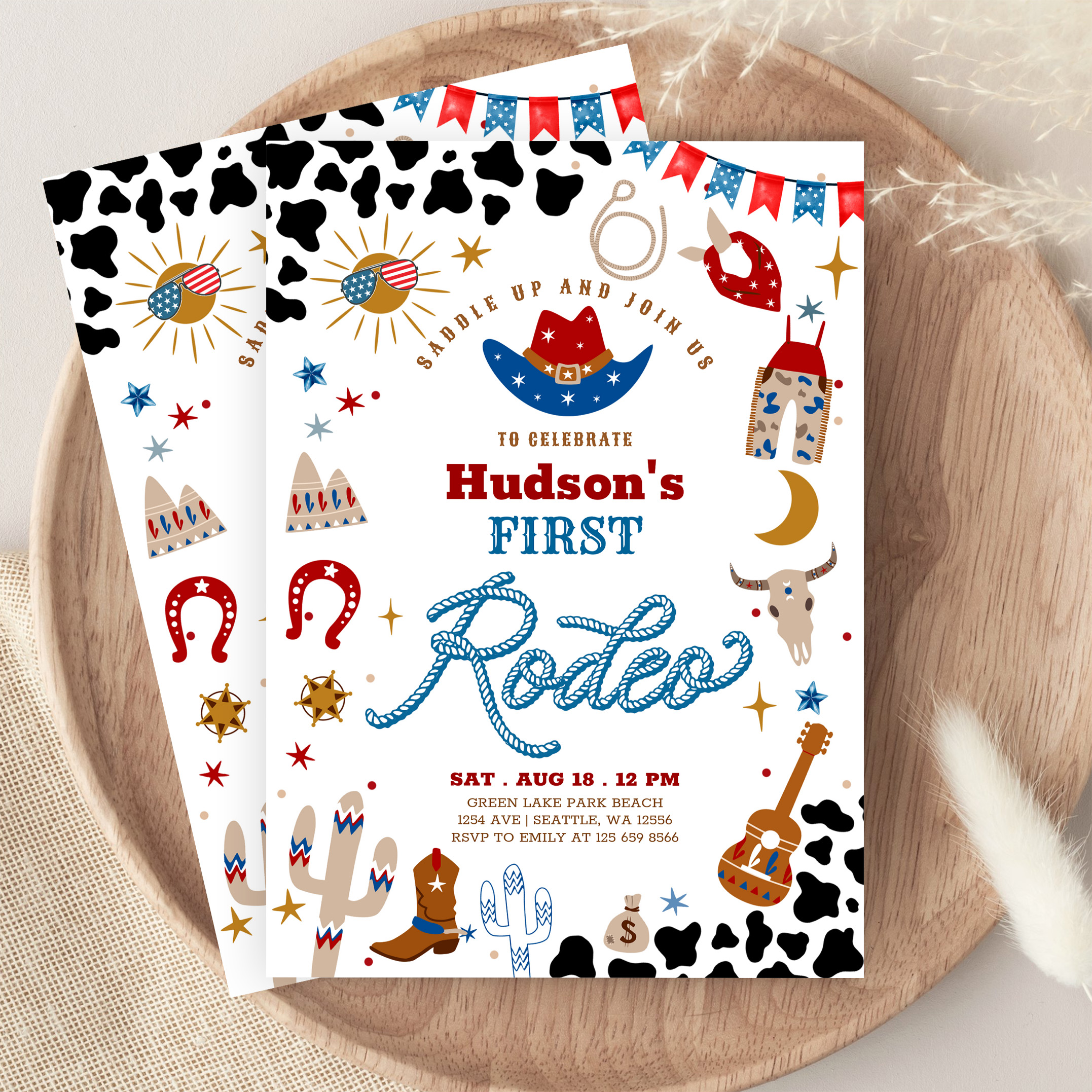 Any Age Cowboy My First Rodeo Birthday Invitation - Image 9
