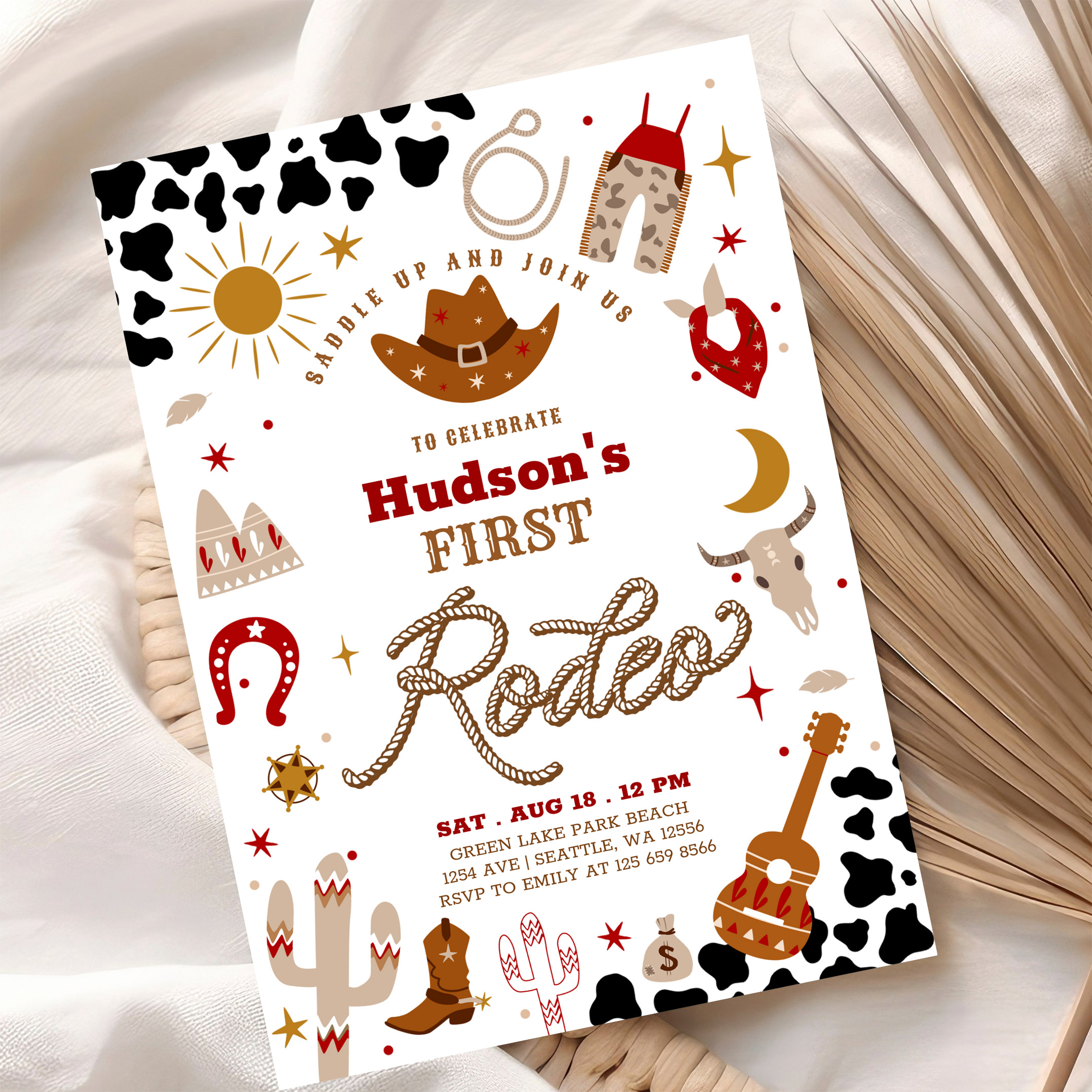 Any Age Cowboy My First Rodeo Birthday Invitation - Image 10