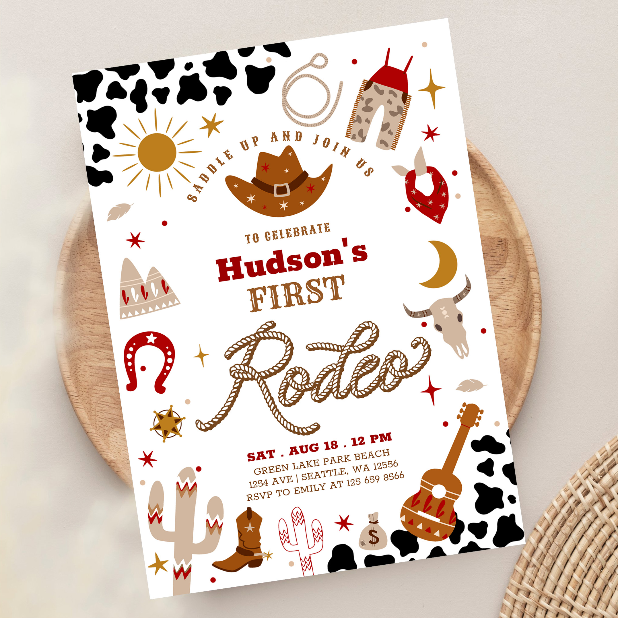 Any Age Cowboy My First Rodeo Birthday Invitation - Image 13
