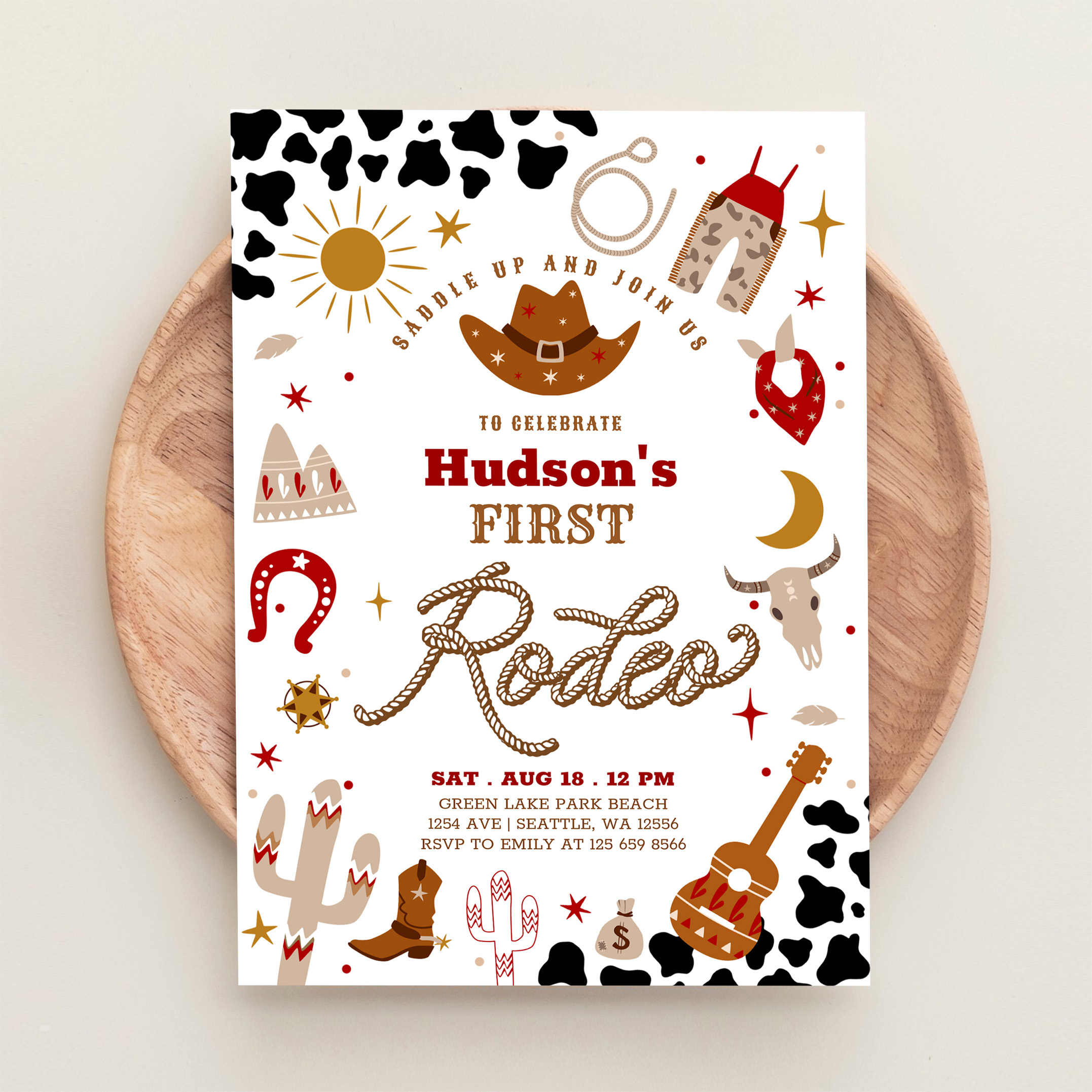 Any Age Cowboy My First Rodeo Birthday Invitation - Image 7