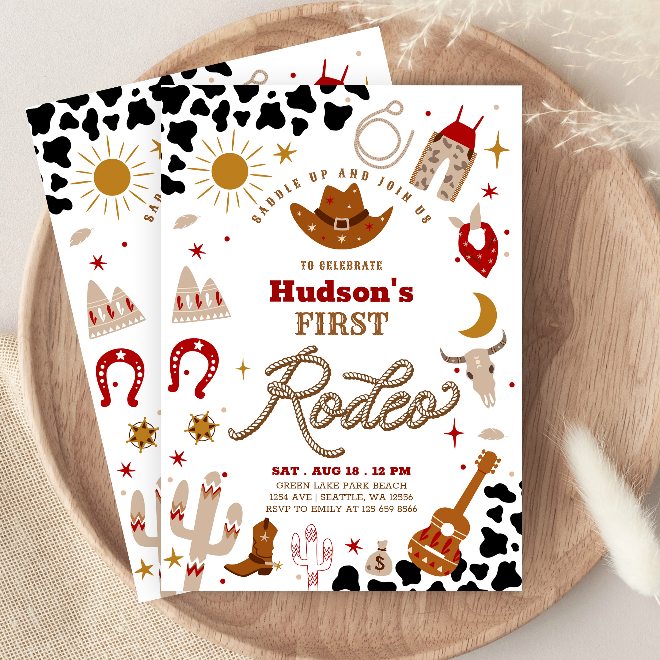 Any Age Cowboy My First Rodeo Birthday Invitation - Image 9