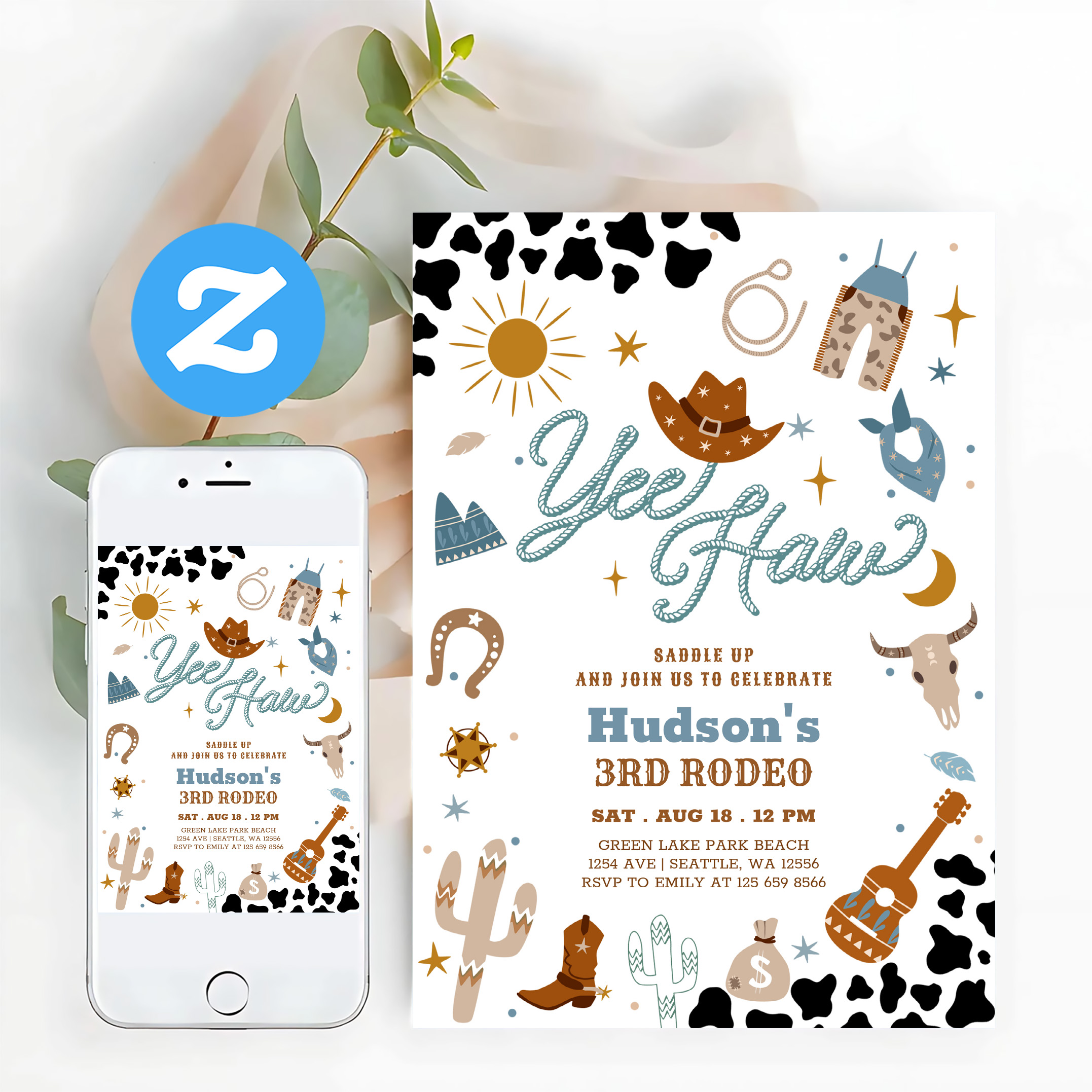 Any Age Cowboy Yee Haw Rodeo Birthday Invitation - Image 12