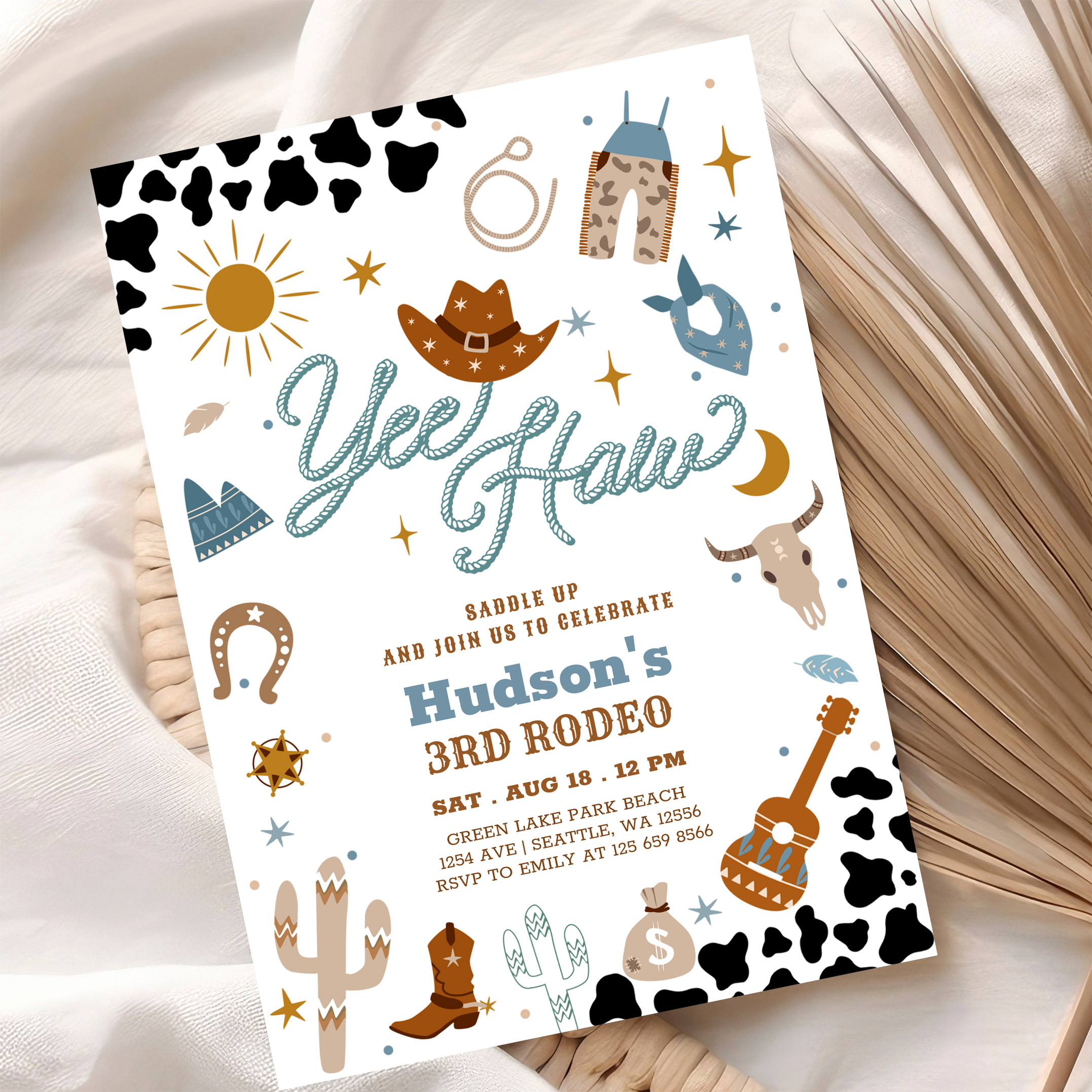 Any Age Cowboy Yee Haw Rodeo Birthday Invitation - Image 10
