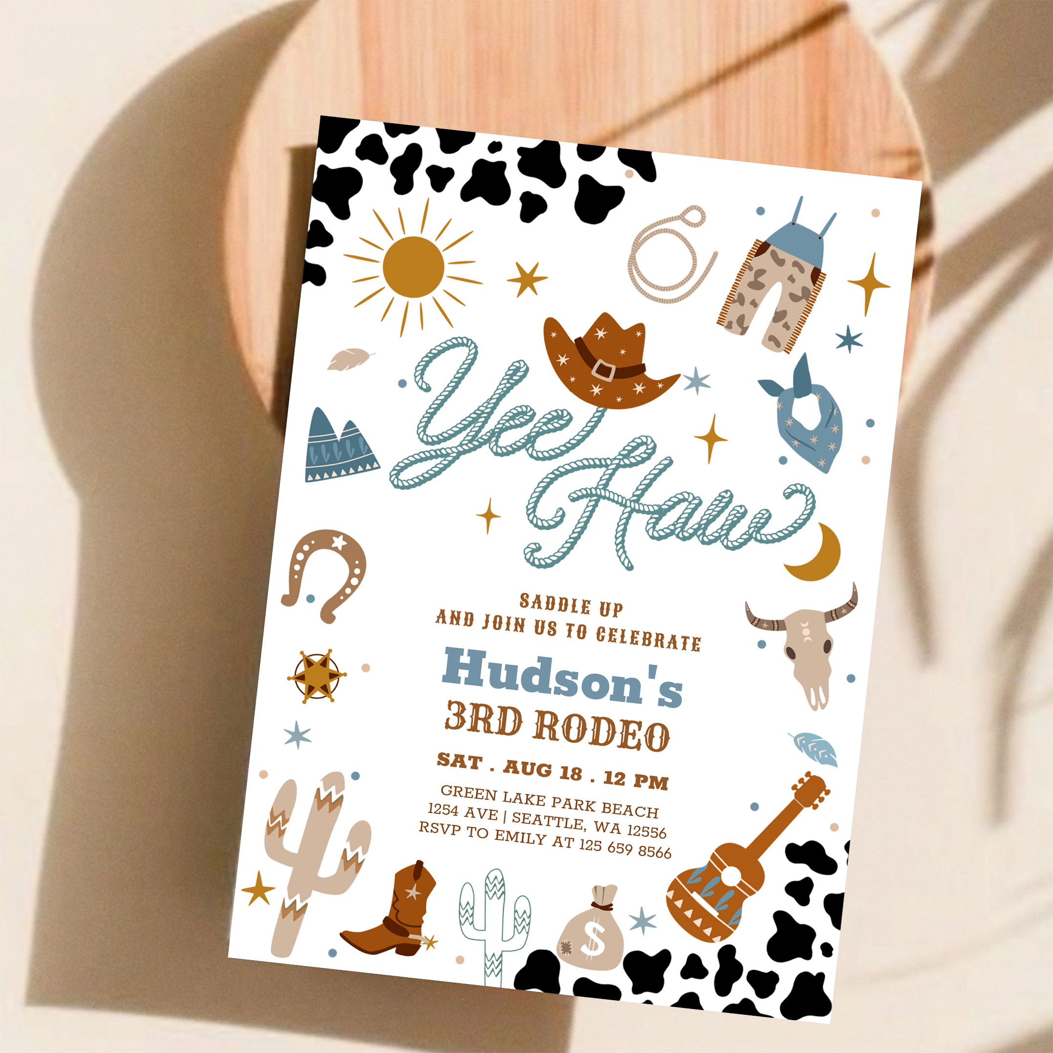 Any Age Cowboy Yee Haw Rodeo Birthday Invitation - Image 11