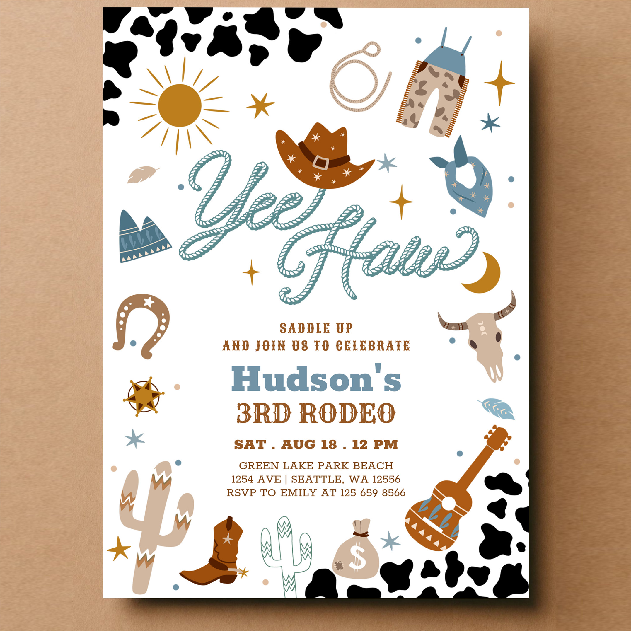 Any Age Cowboy Yee Haw Rodeo Birthday Invitation - Image 14