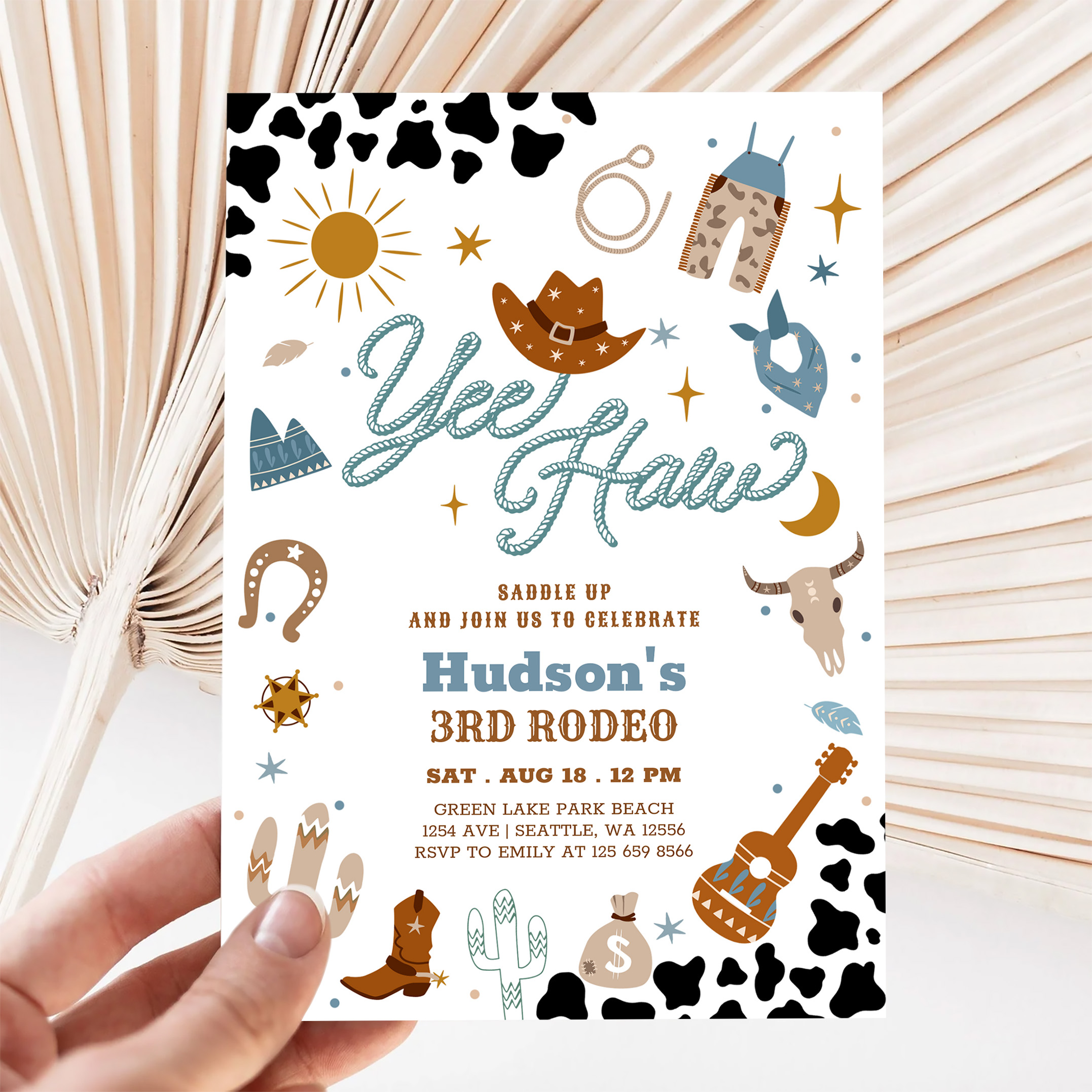 Any Age Cowboy Yee Haw Rodeo Birthday Invitation - Image 5