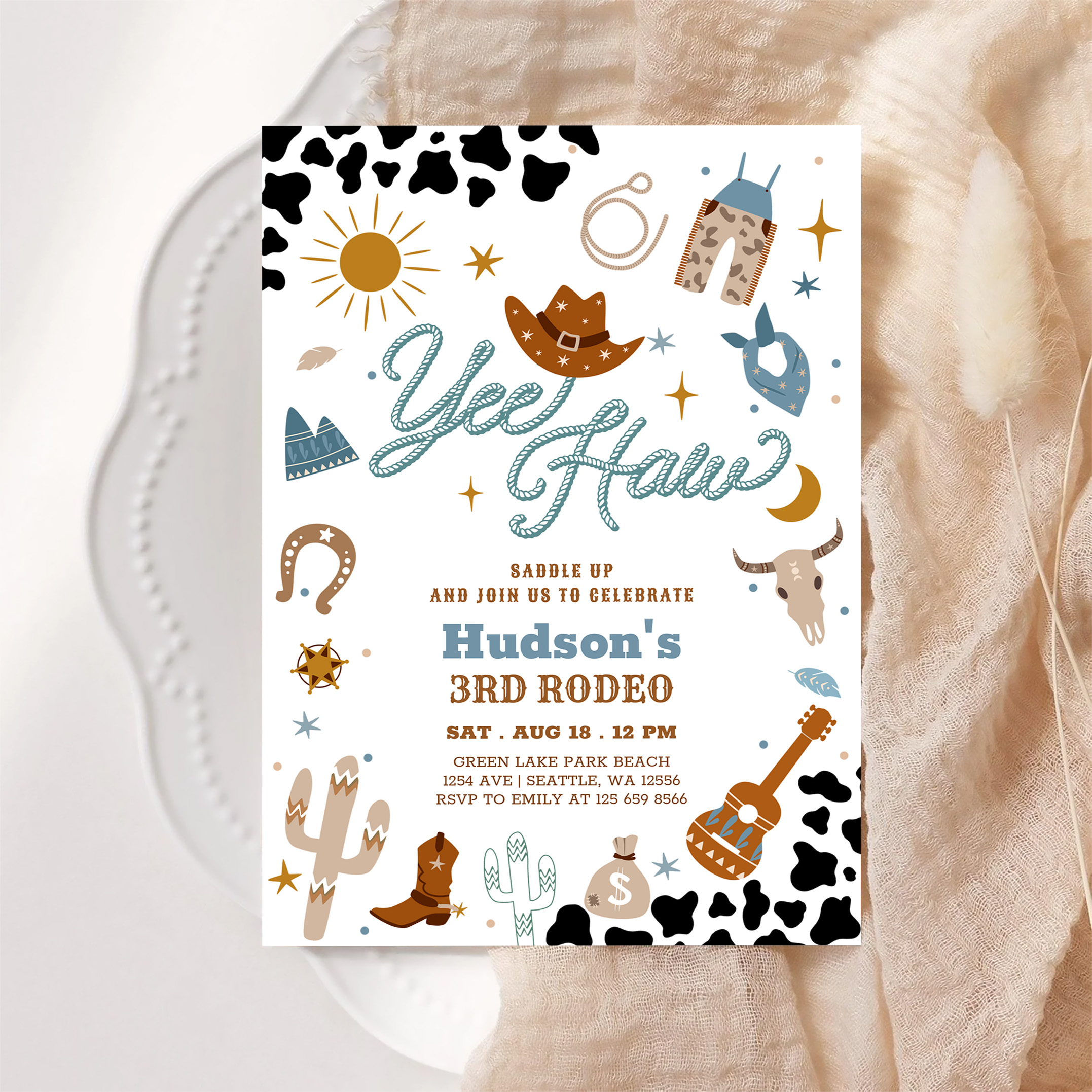 Any Age Cowboy Yee Haw Rodeo Birthday Invitation - Image 6