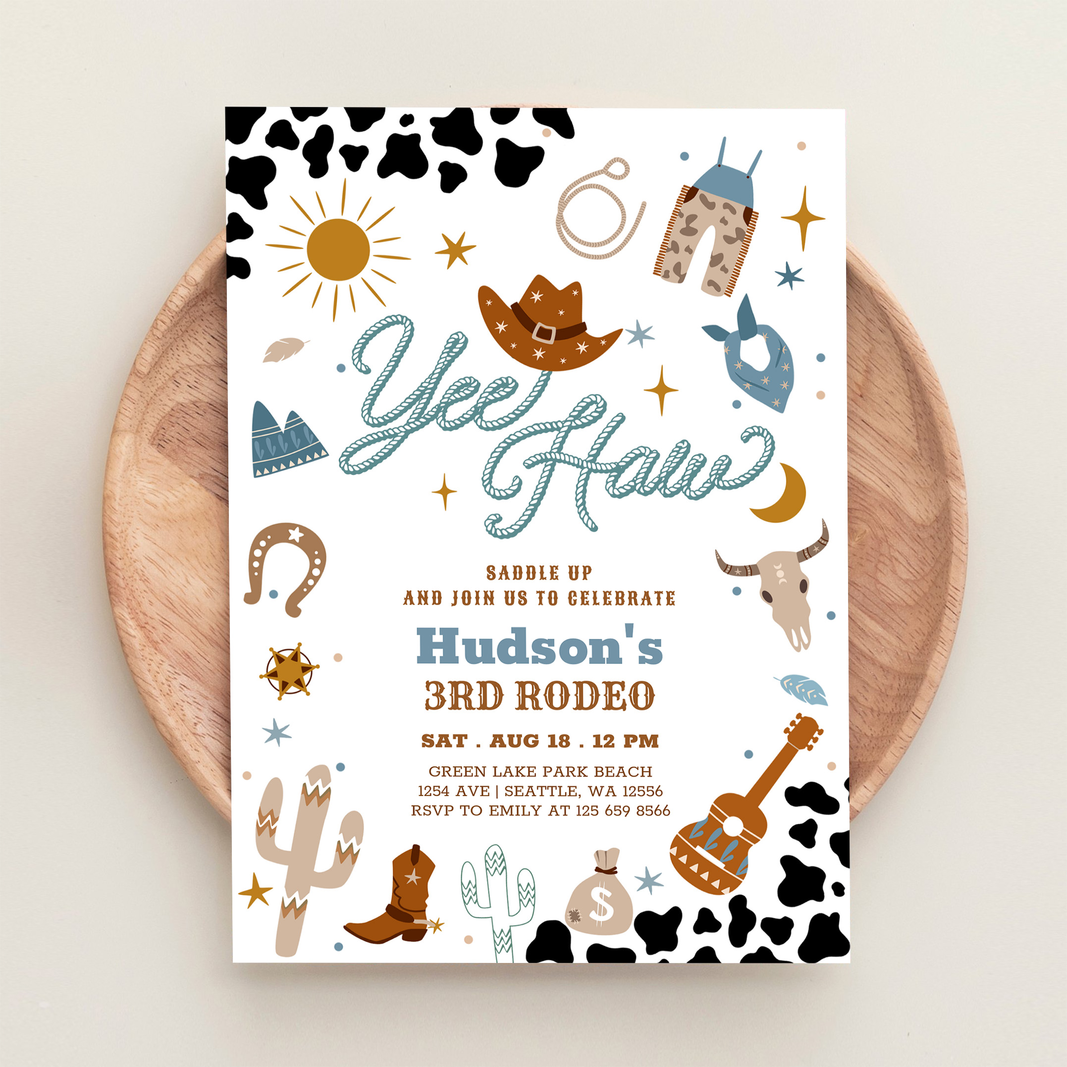 Any Age Cowboy Yee Haw Rodeo Birthday Invitation - Image 7