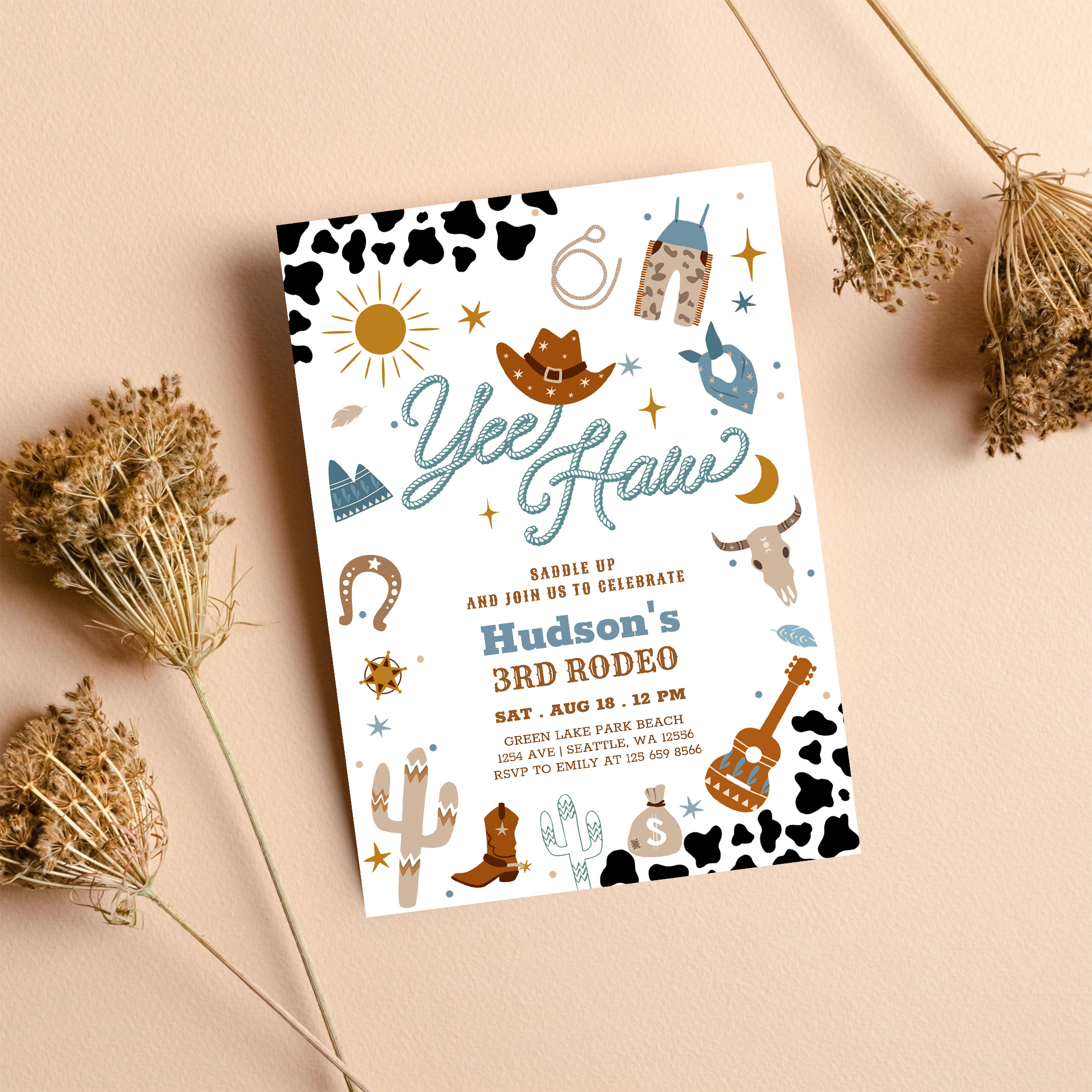 Any Age Cowboy Yee Haw Rodeo Birthday Invitation - Image 8