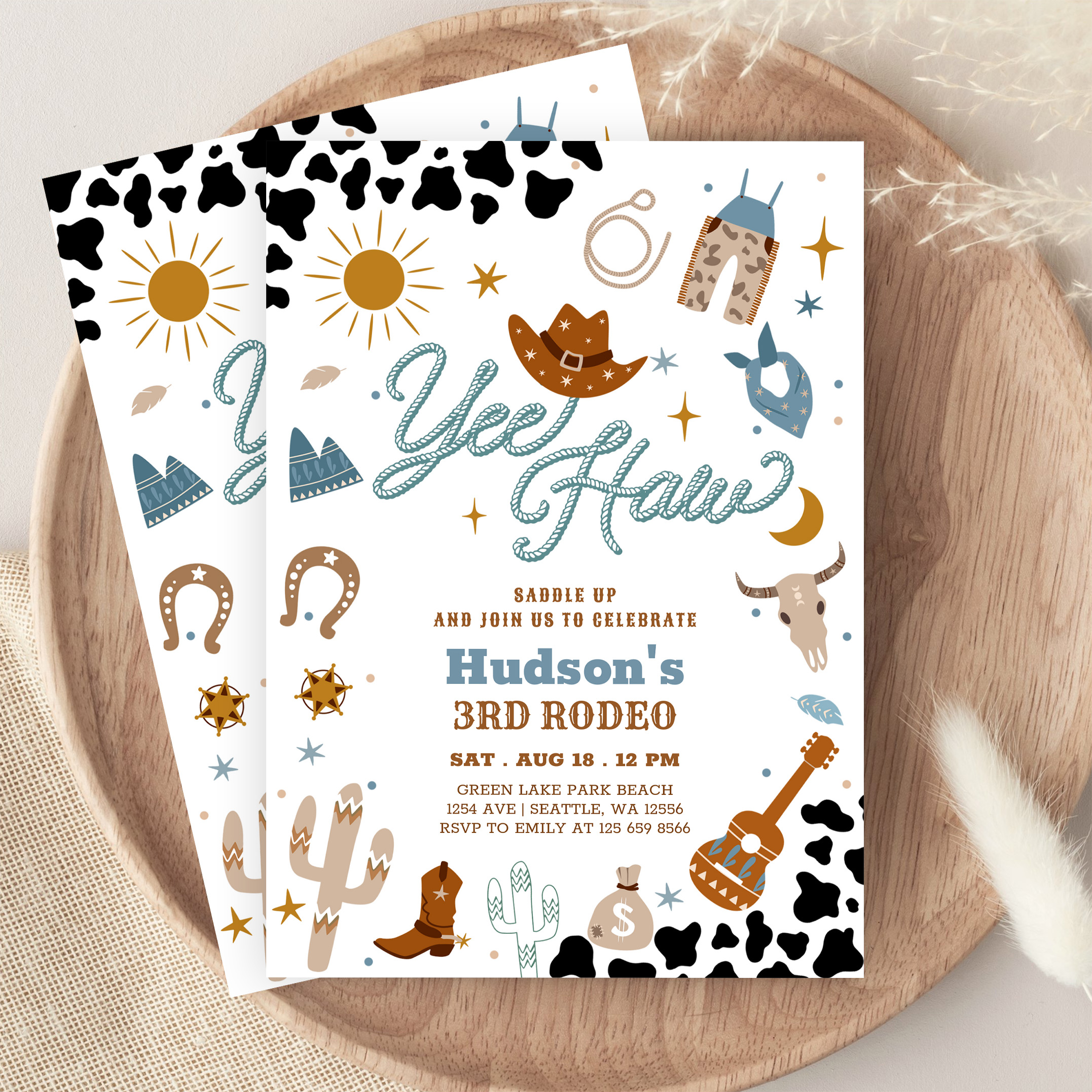 Any Age Cowboy Yee Haw Rodeo Birthday Invitation - Image 9