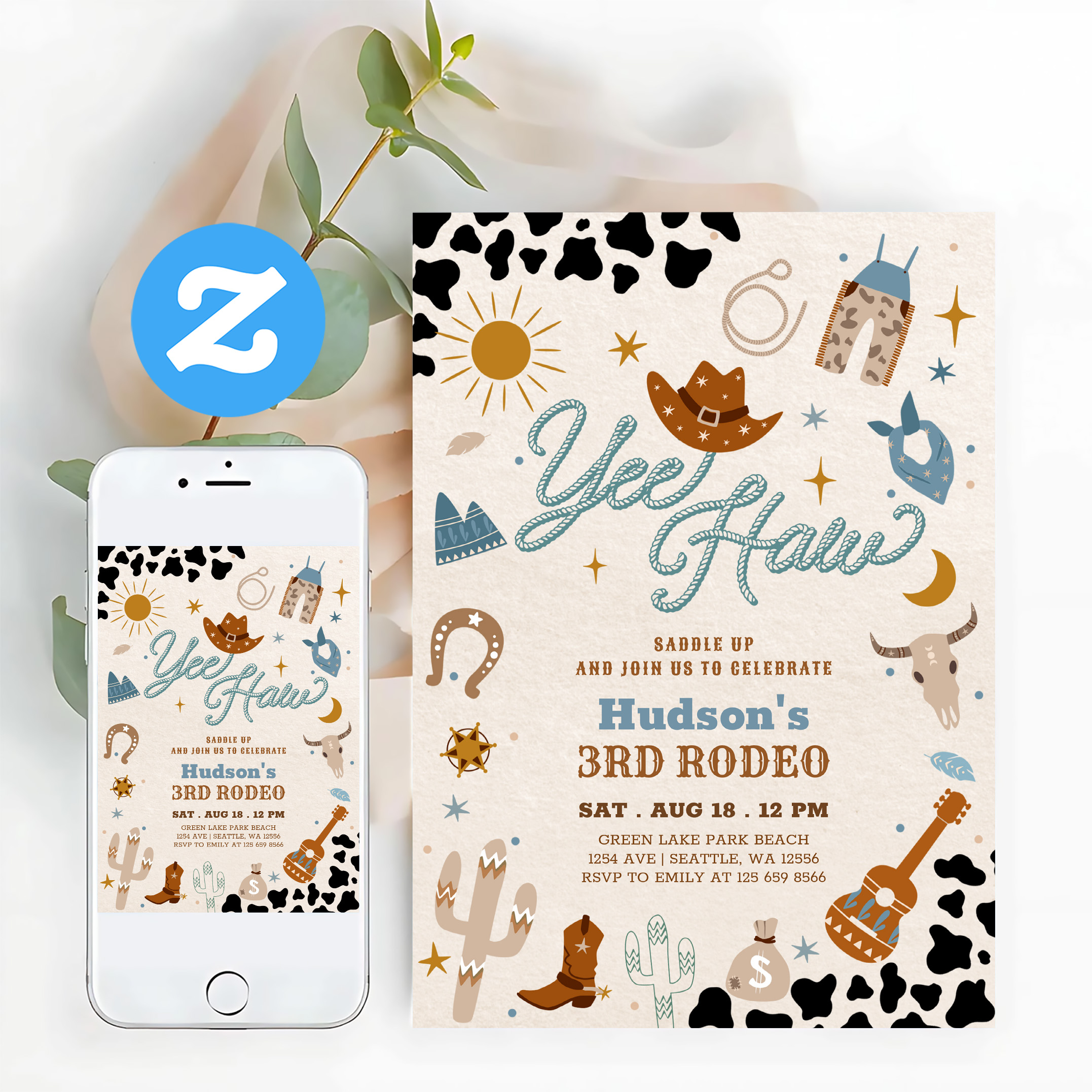 Any Age Cowboy Yee Haw Rodeo Birthday Invitation - Image 12