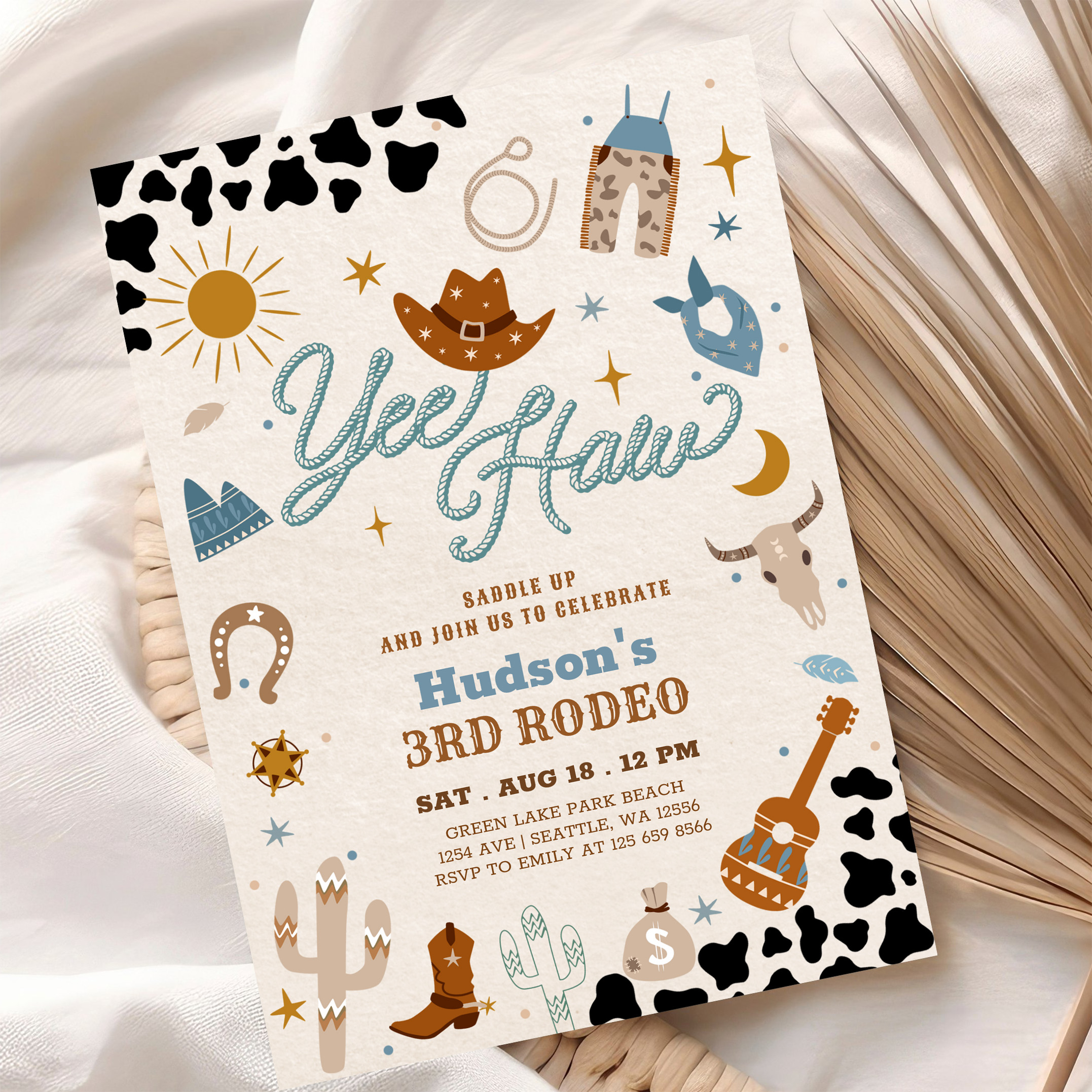 Any Age Cowboy Yee Haw Rodeo Birthday Invitation - Image 10