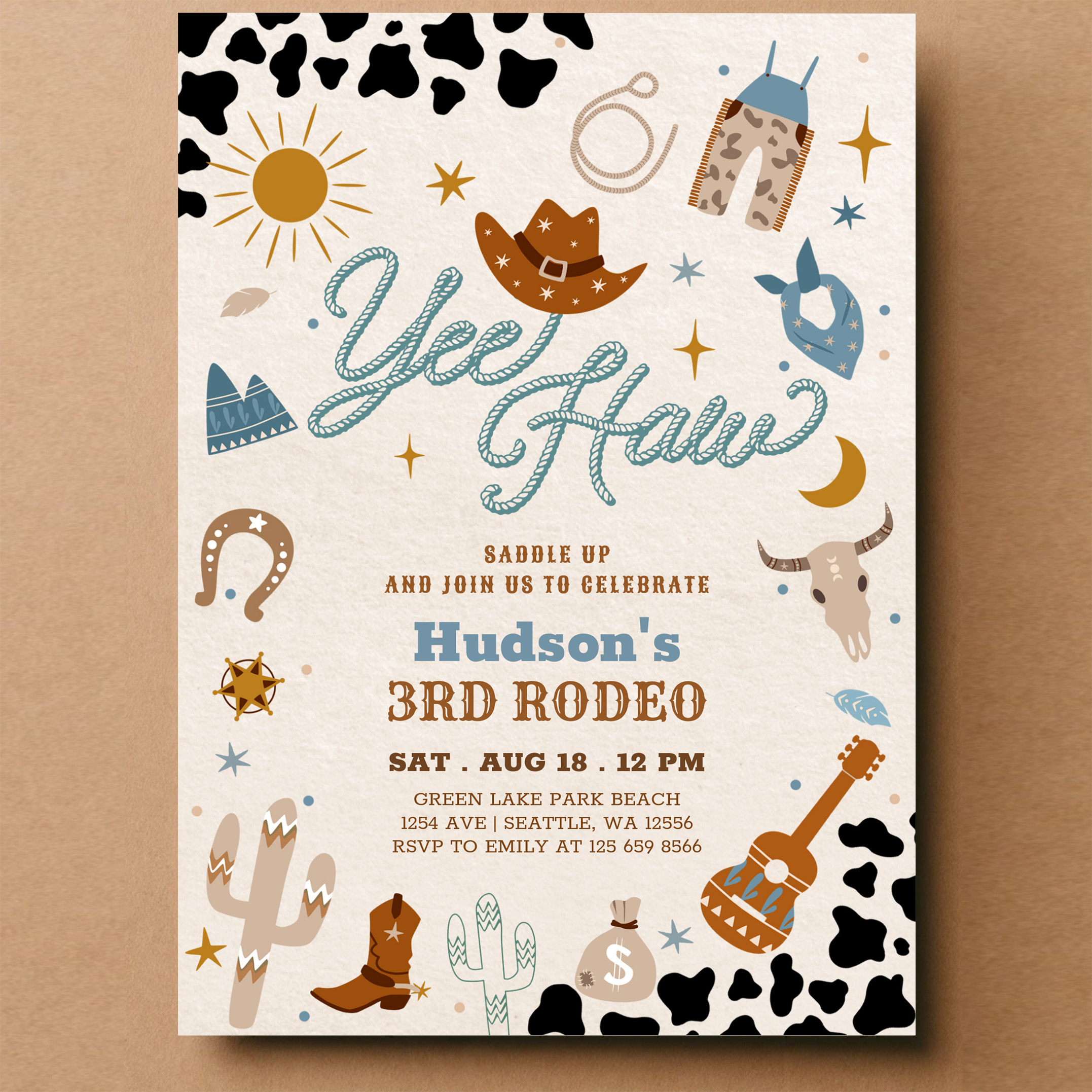 Any Age Cowboy Yee Haw Rodeo Birthday Invitation - Image 14