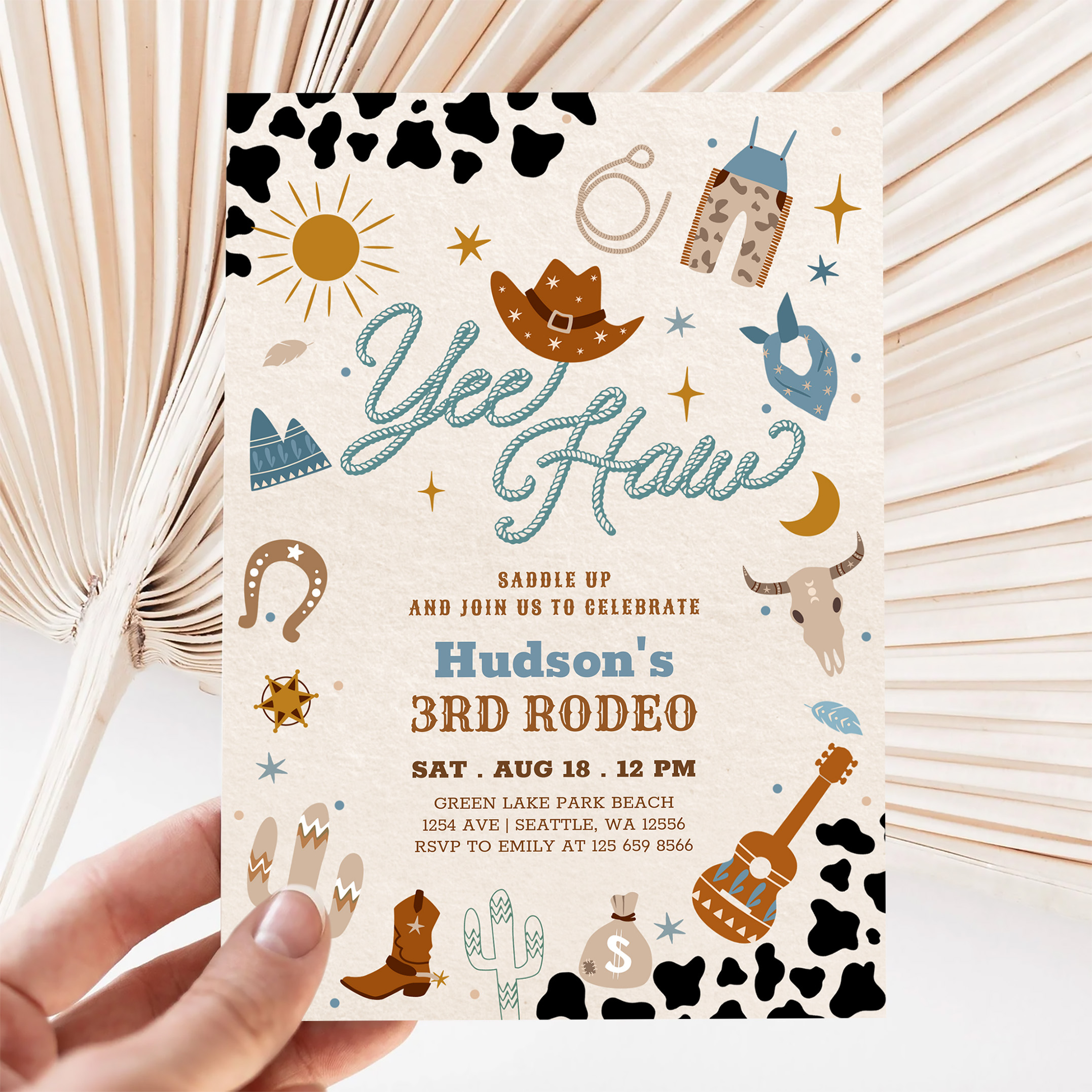 Any Age Cowboy Yee Haw Rodeo Birthday Invitation - Image 5