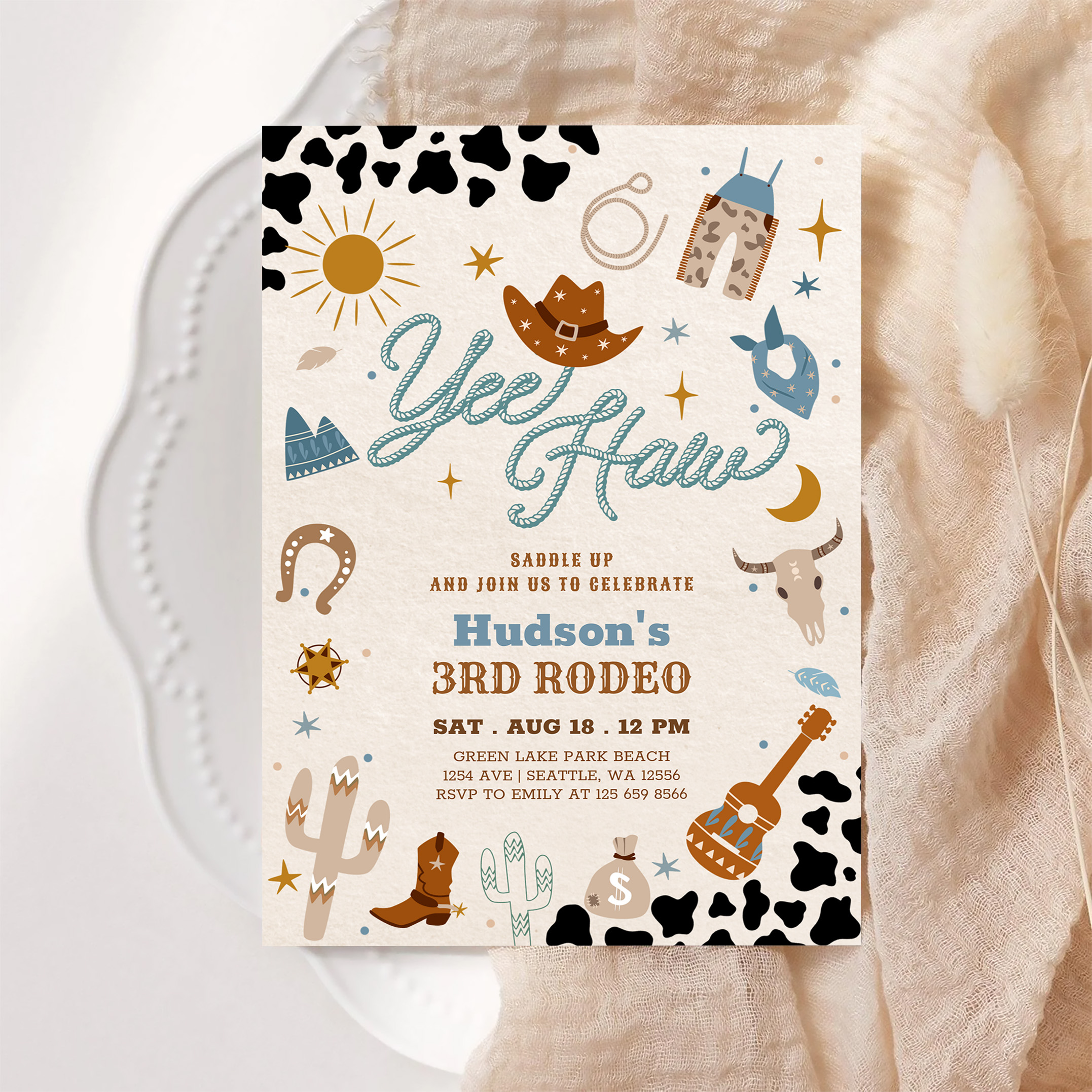 Any Age Cowboy Yee Haw Rodeo Birthday Invitation - Image 6