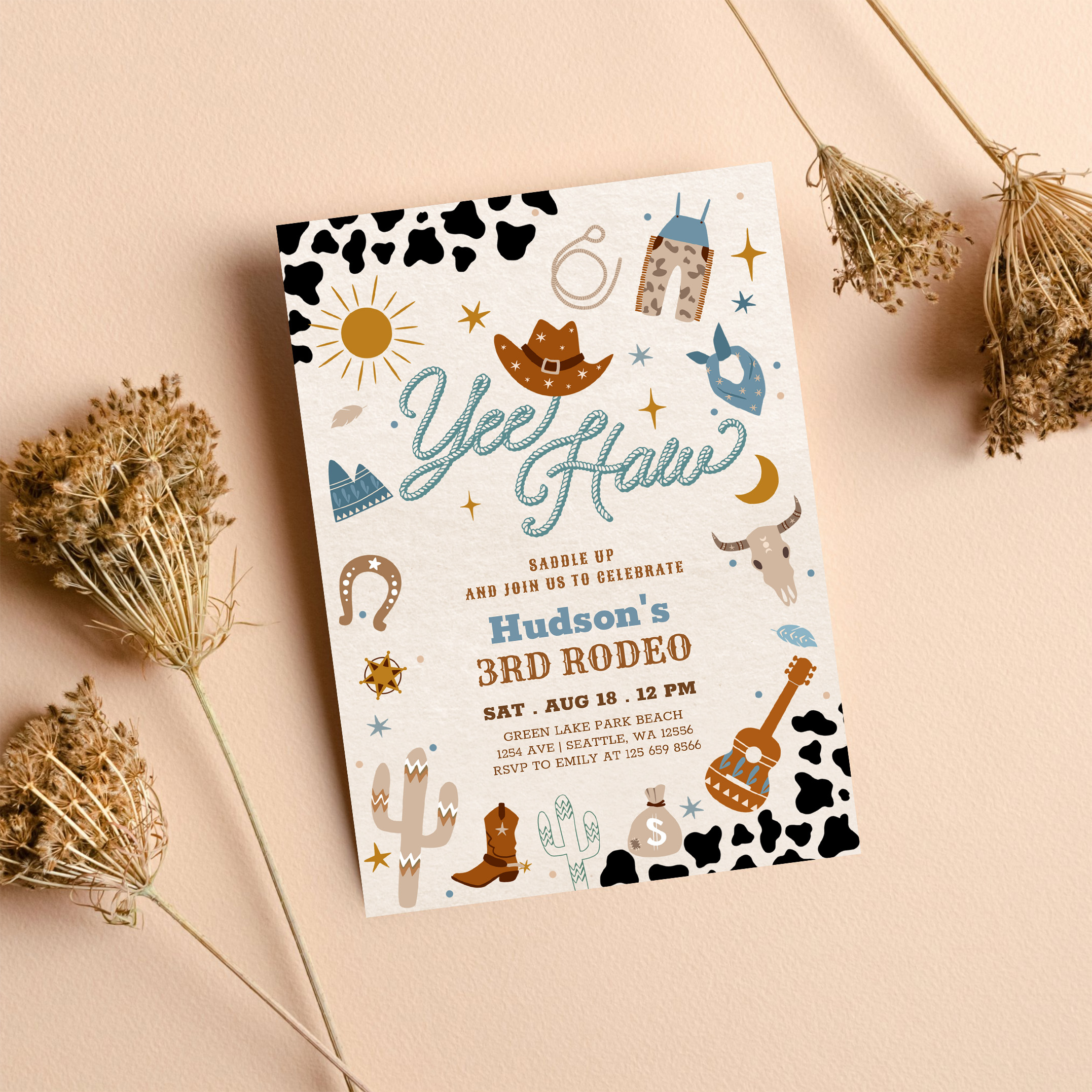 Any Age Cowboy Yee Haw Rodeo Birthday Invitation - Image 8