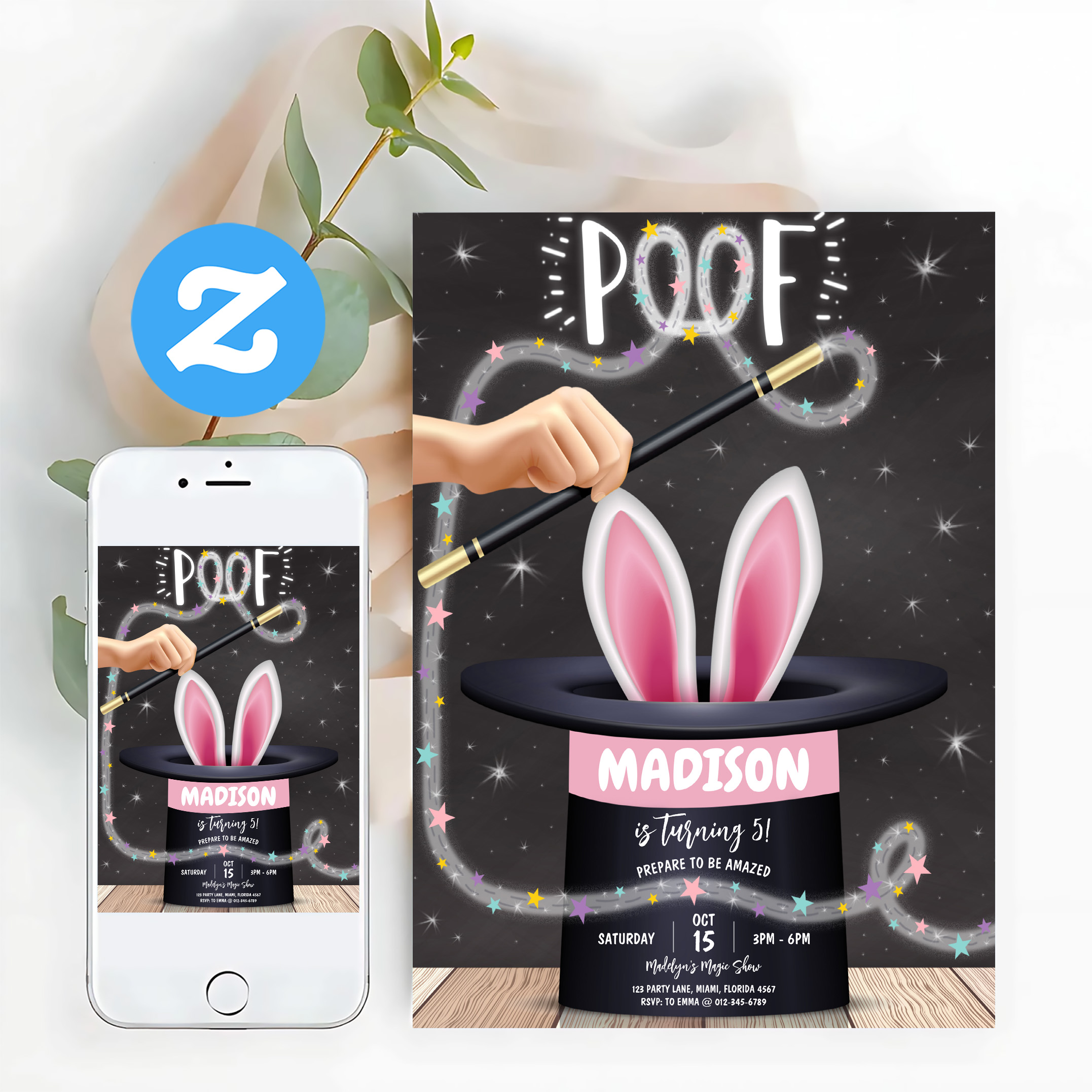 Boy Magician Show Birthday Invitation - Image 12