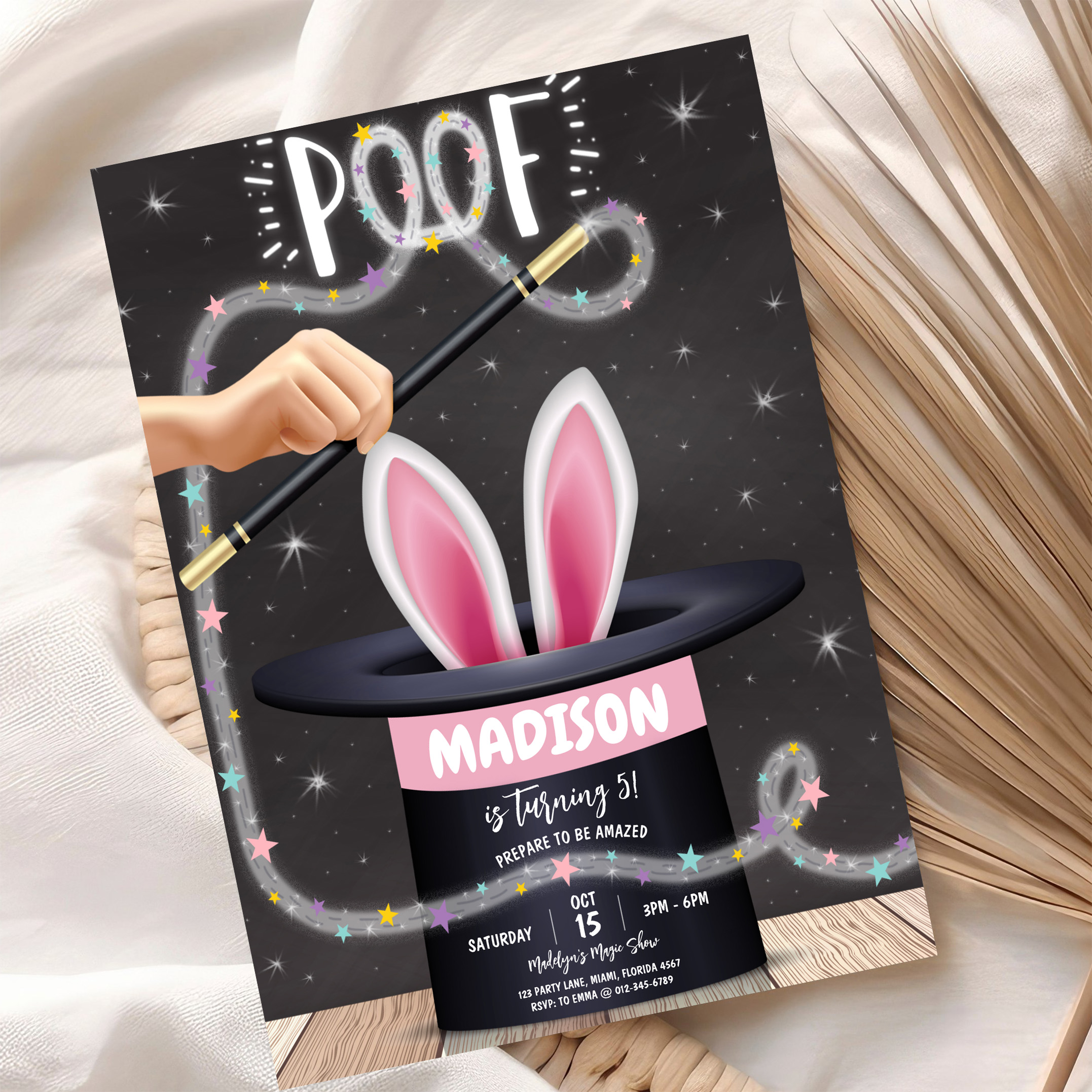 Boy Magician Show Birthday Invitation - Image 10