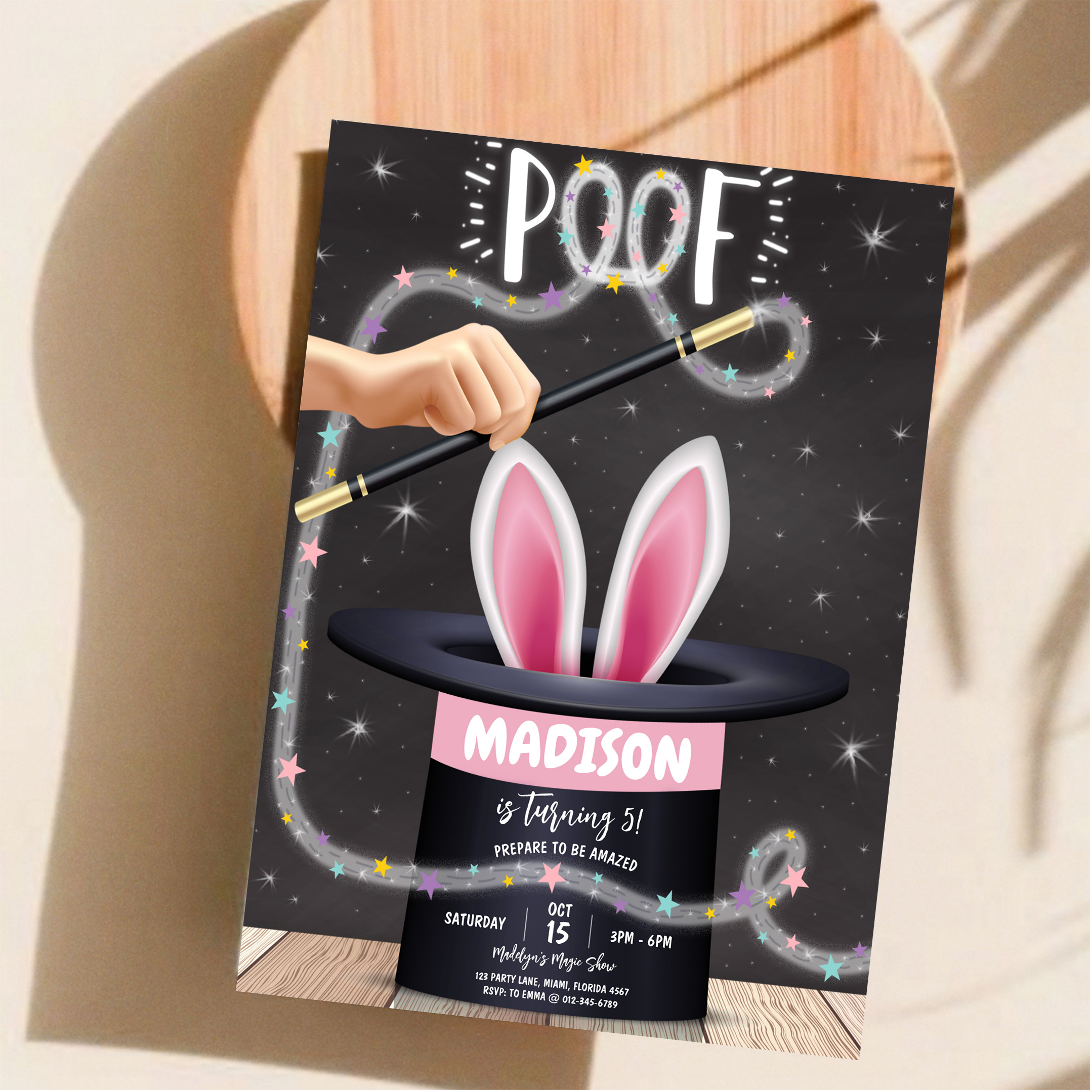 Boy Magician Show Birthday Invitation - Image 11