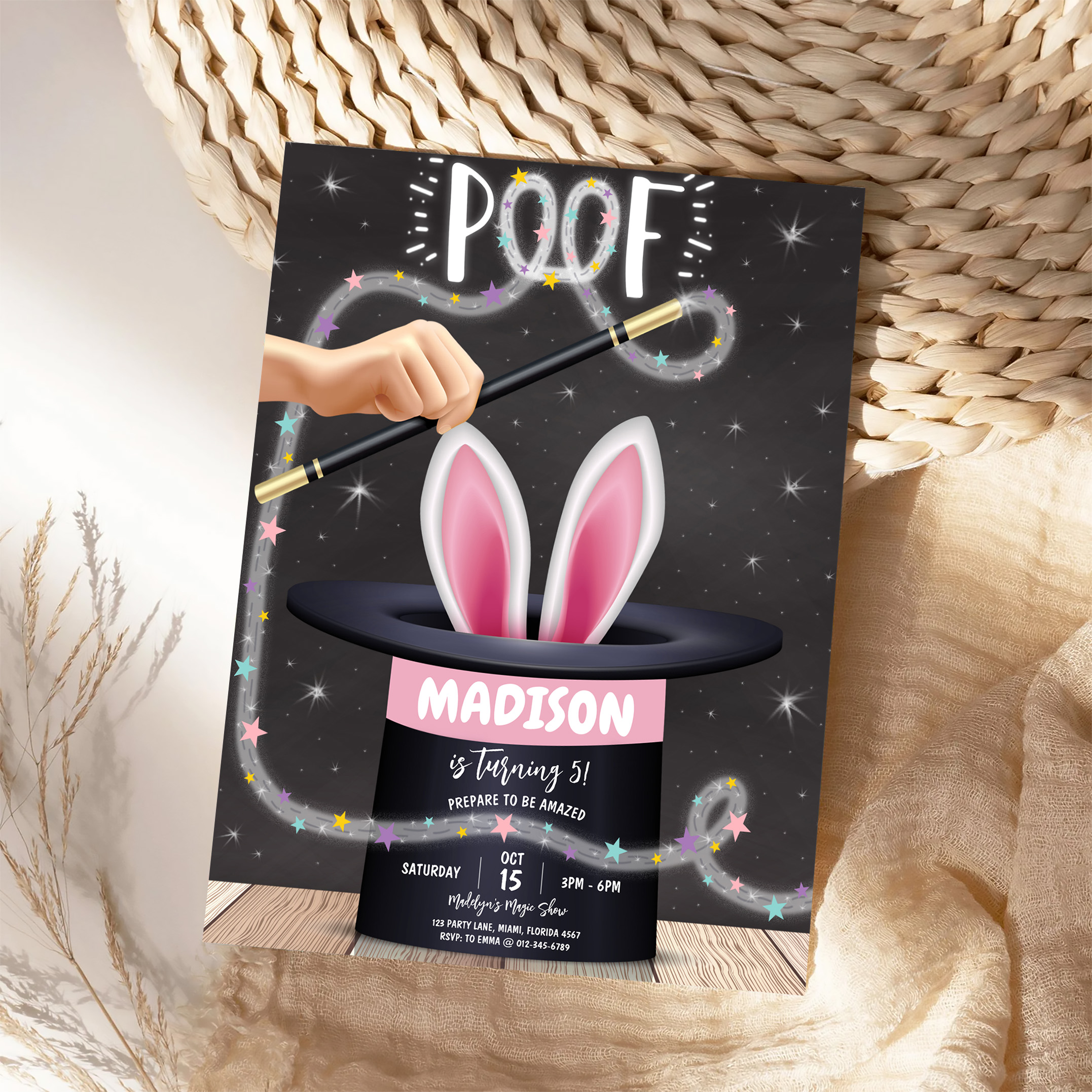 Boy Magician Show Birthday Invitation - Image 4