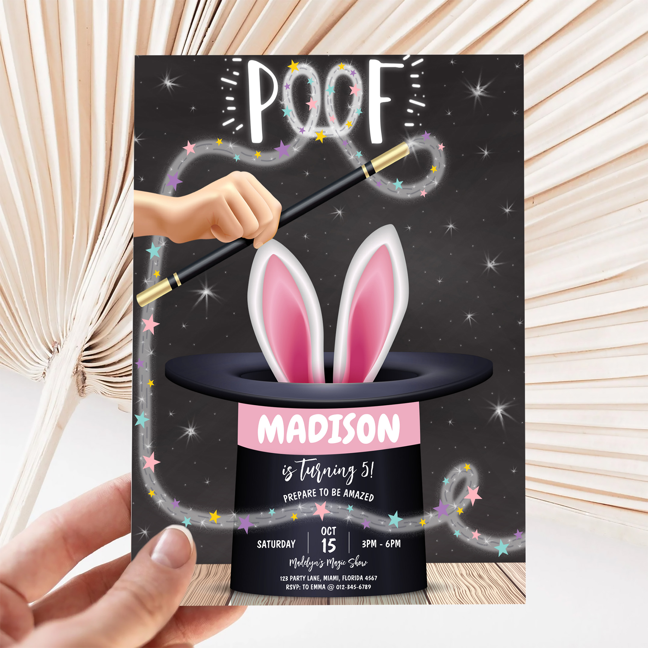 Boy Magician Show Birthday Invitation - Image 5