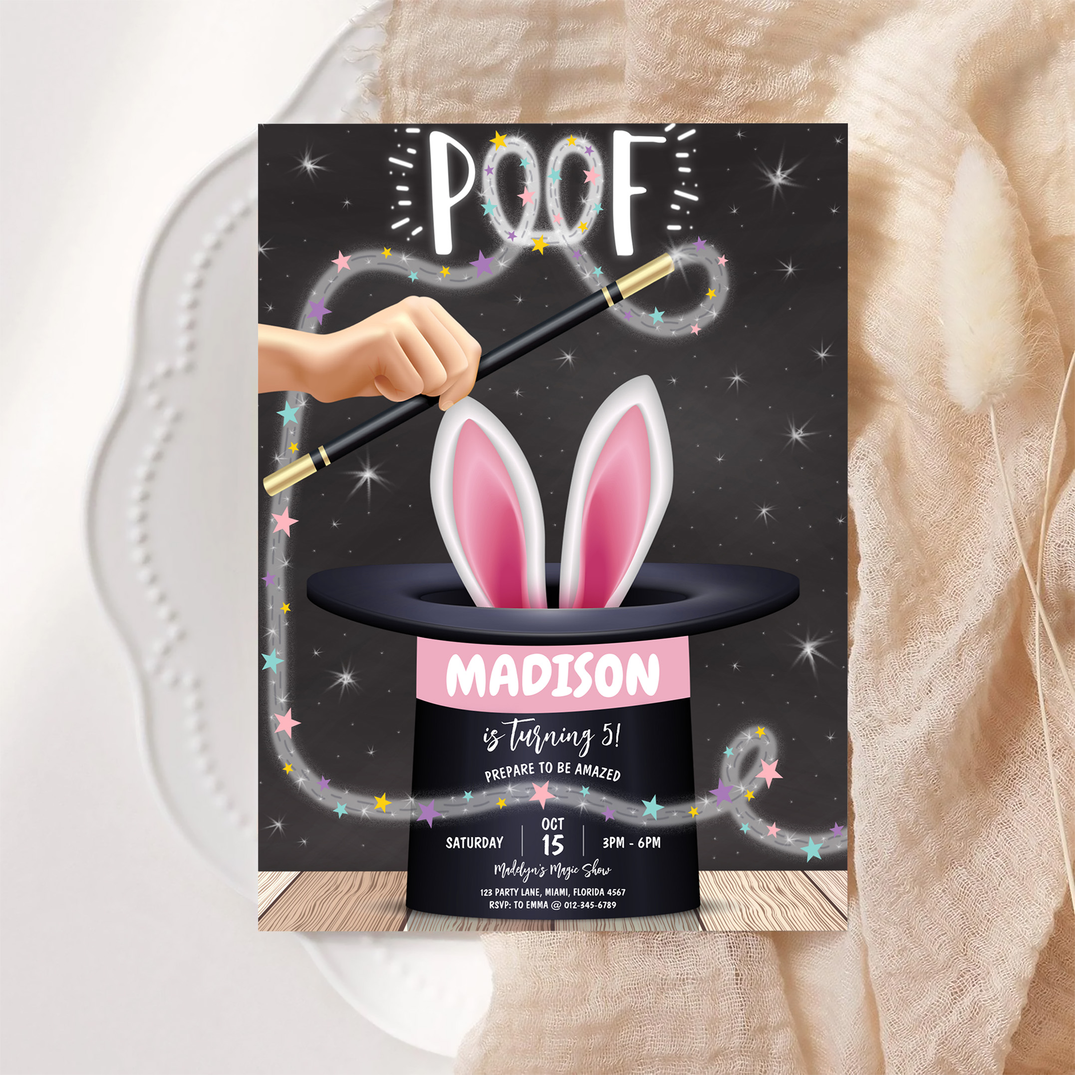 Boy Magician Show Birthday Invitation - Image 6