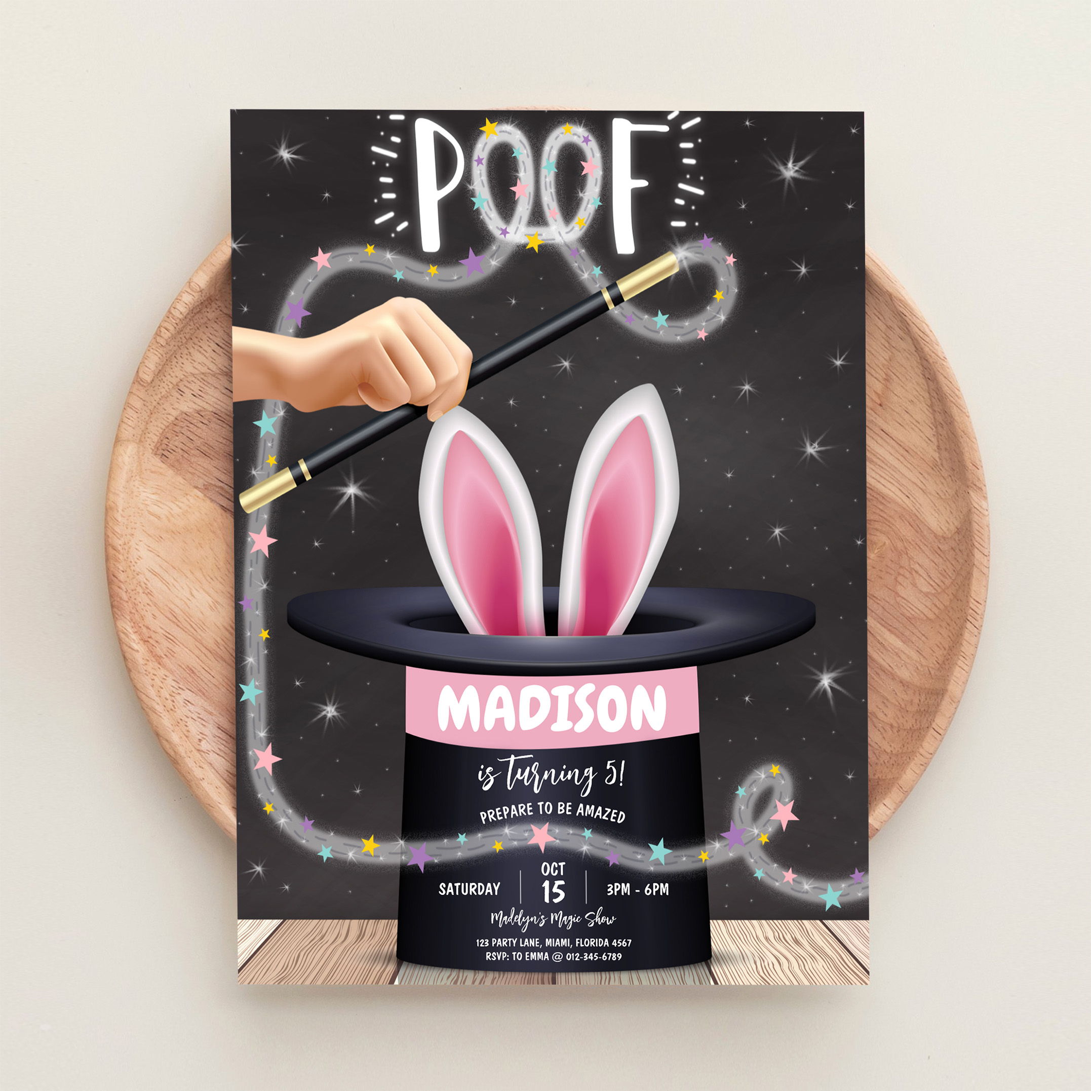 Boy Magician Show Birthday Invitation - Image 7