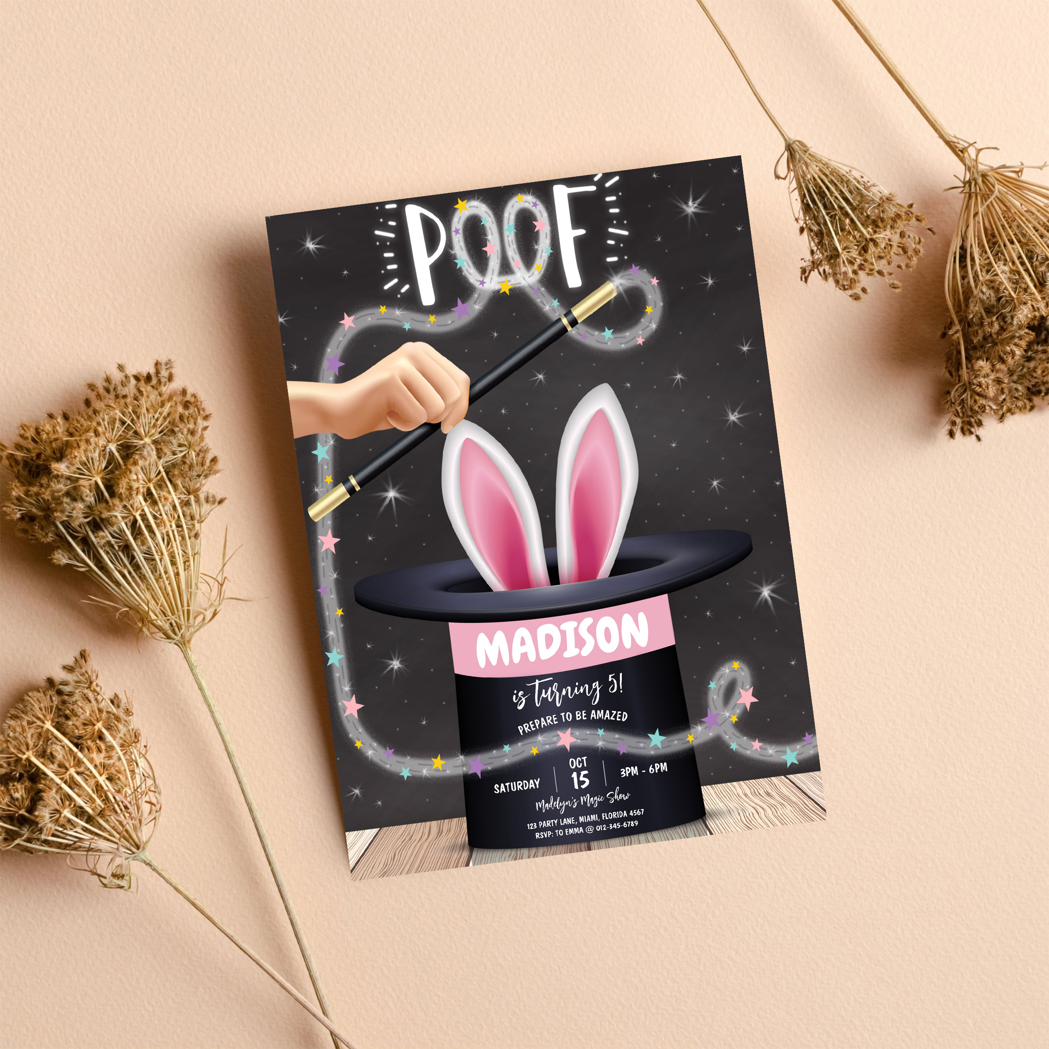 Boy Magician Show Birthday Invitation - Image 8