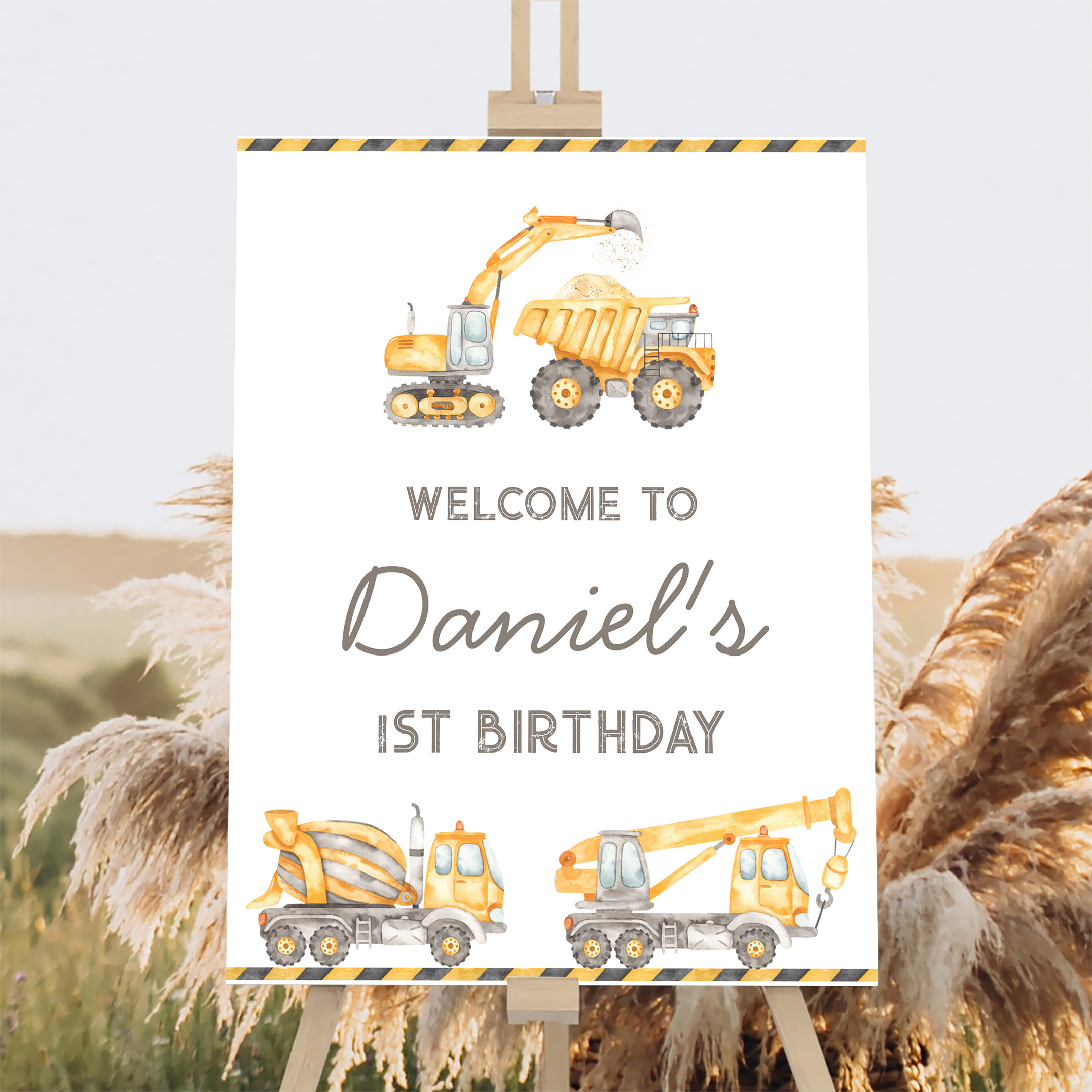 Construction Dump Truck Birthday Welcome Sign - Image 2