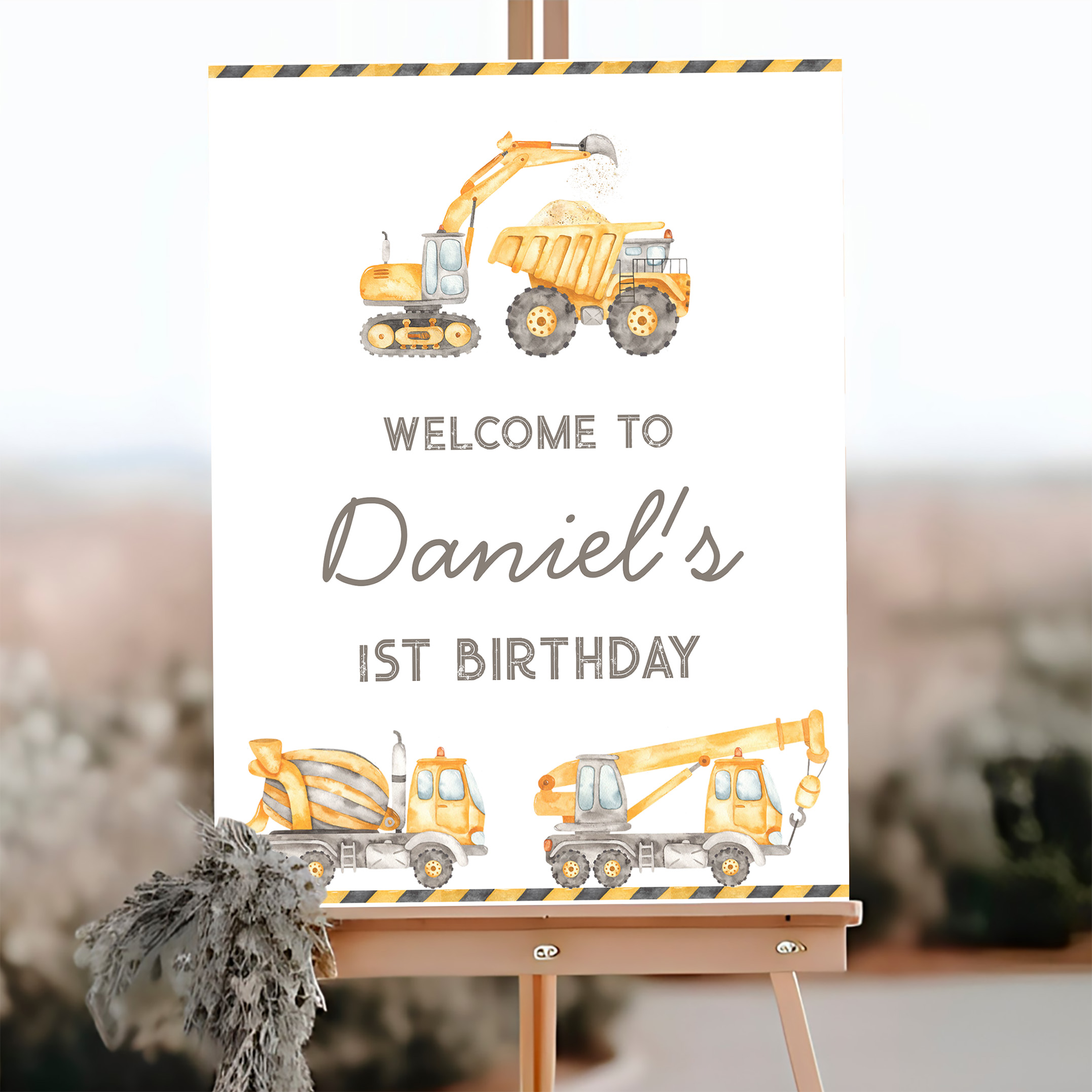 Construction Dump Truck Birthday Welcome Sign - Image 3