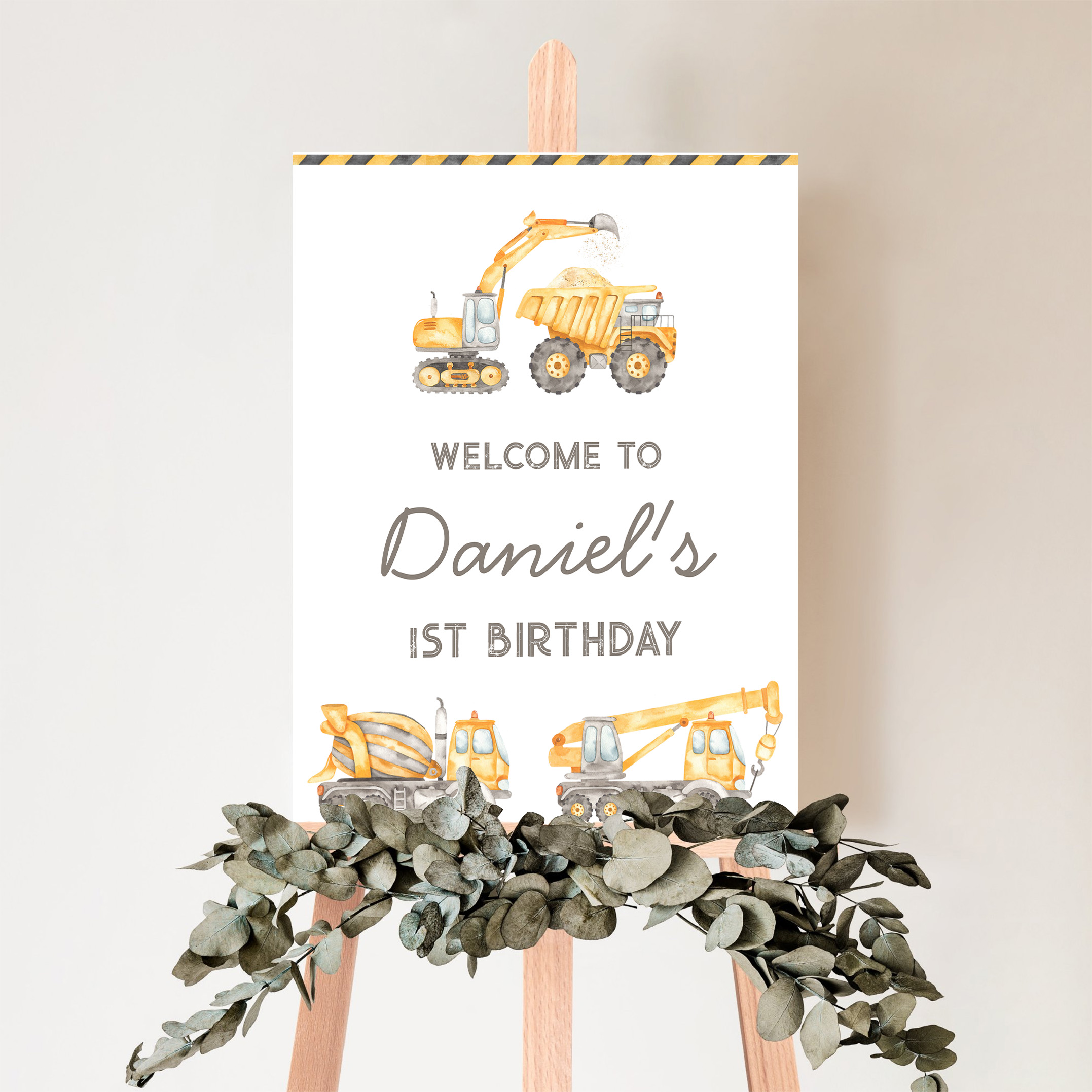 Construction Dump Truck Birthday Welcome Sign - Image 5