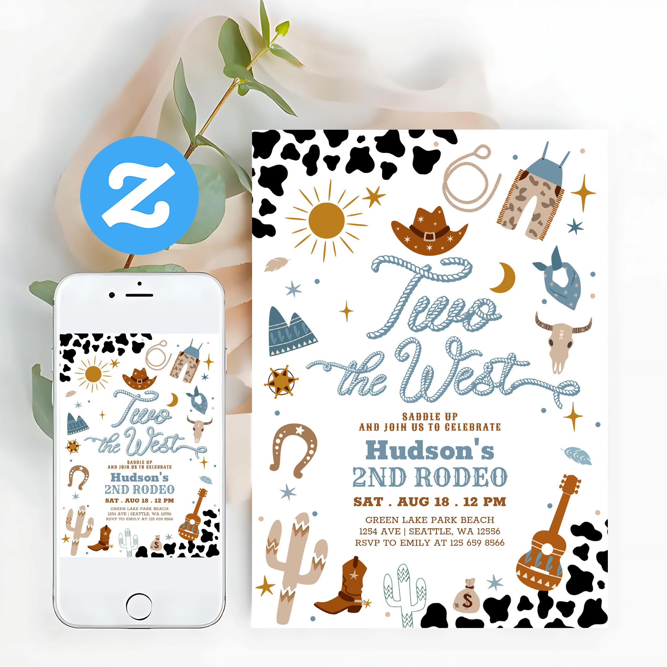 Cowboy My 2nd Rodeo Southwestern Birthday Invitation - Image 12