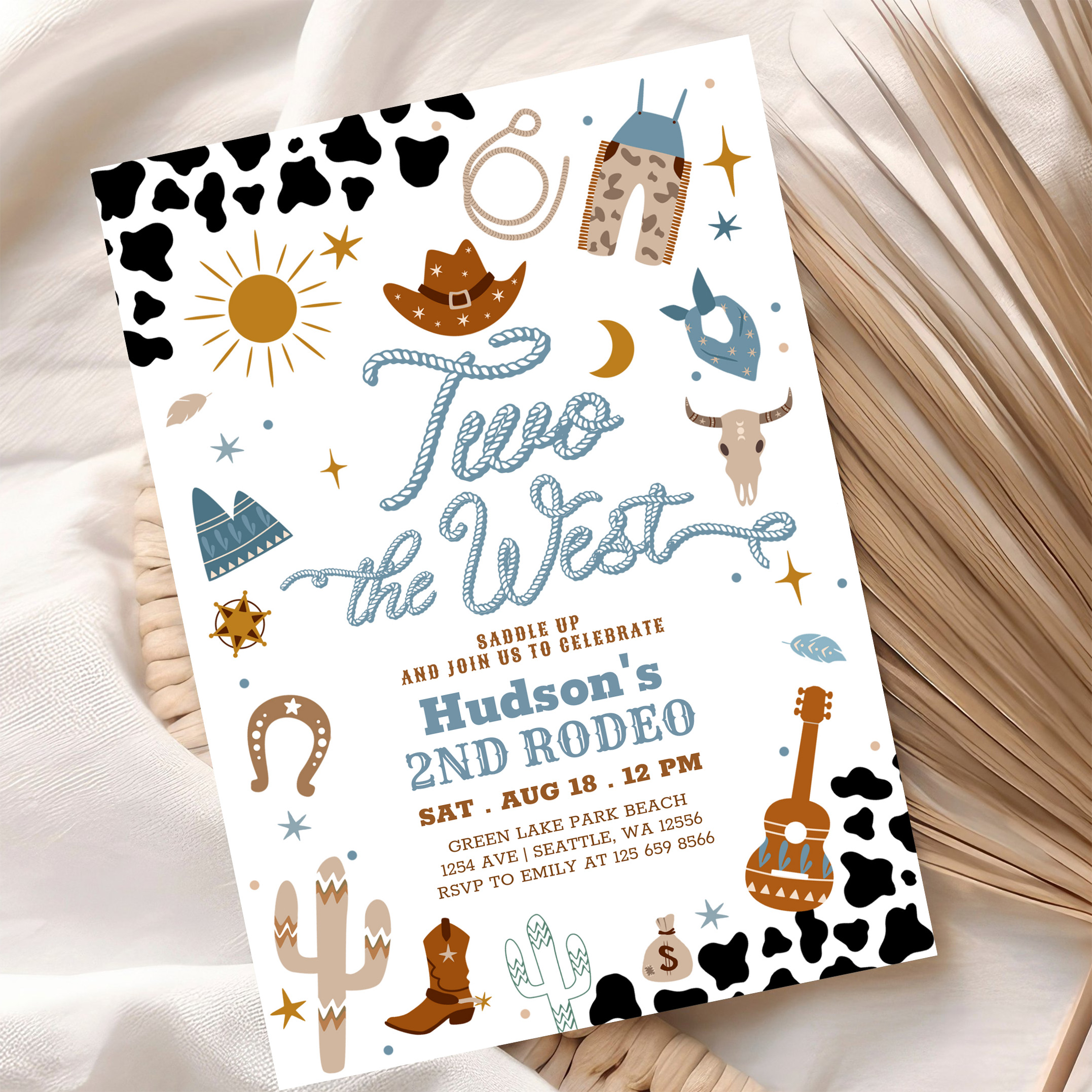 Cowboy My 2nd Rodeo Southwestern Birthday Invitation - Image 10