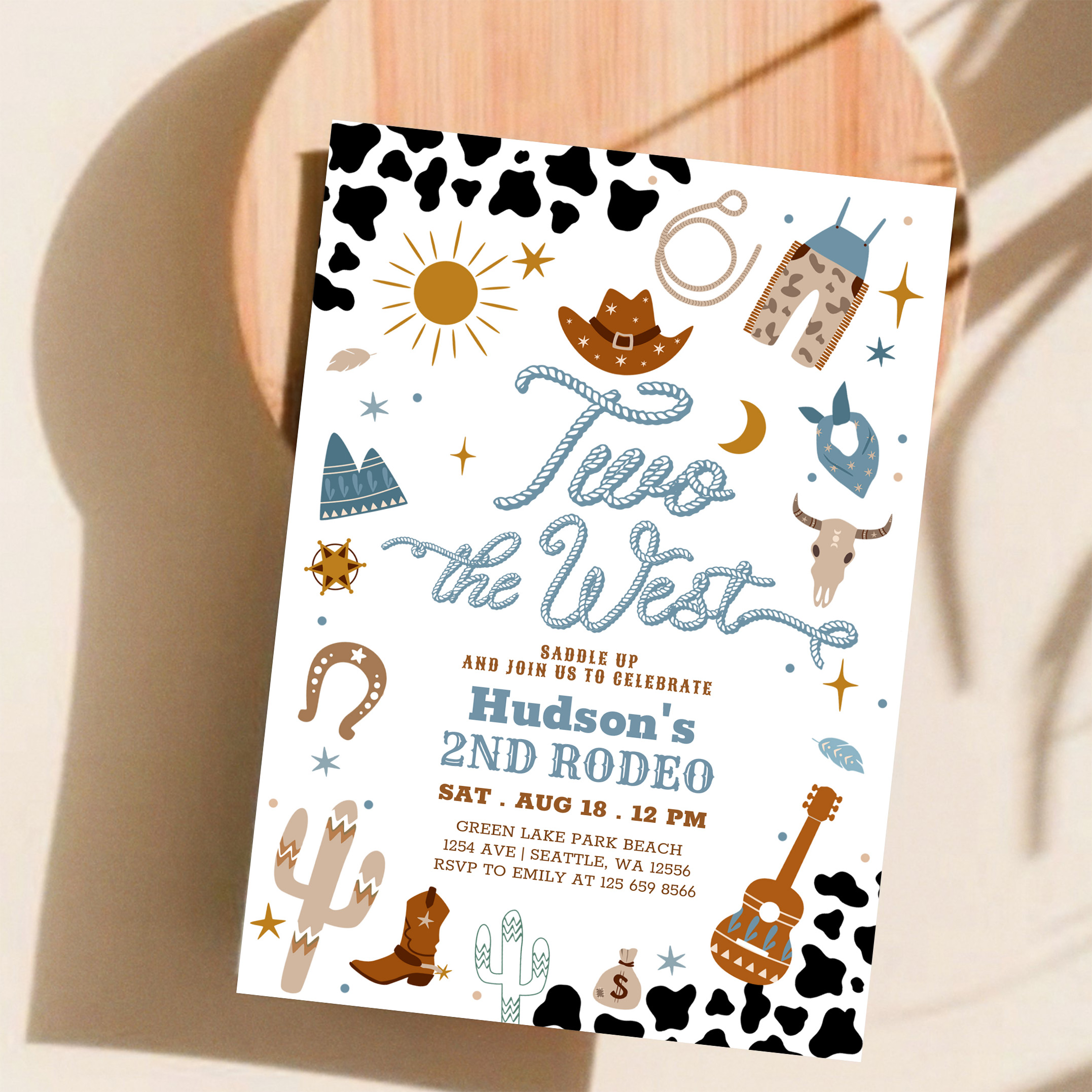 Cowboy My 2nd Rodeo Southwestern Birthday Invitation - Image 11