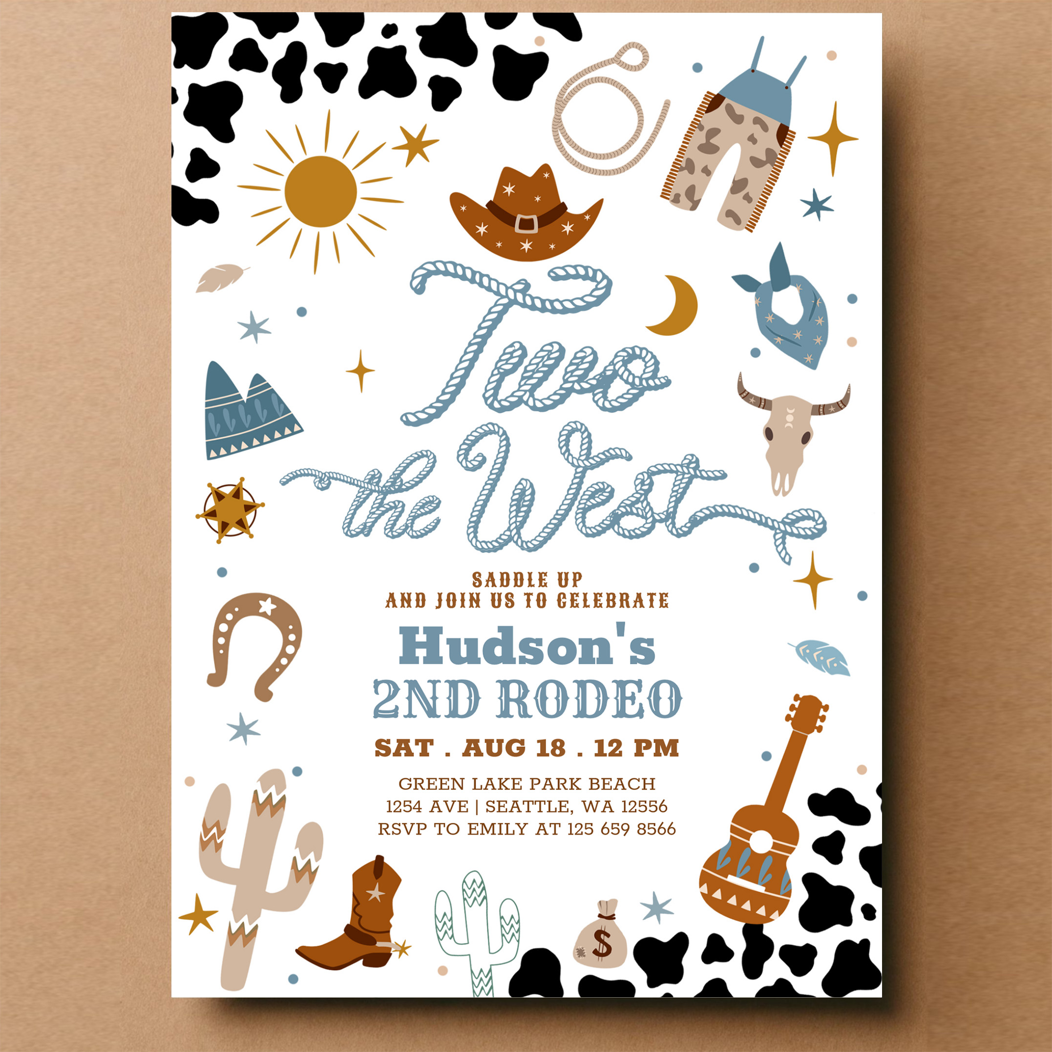 Cowboy My 2nd Rodeo Southwestern Birthday Invitation - Image 14