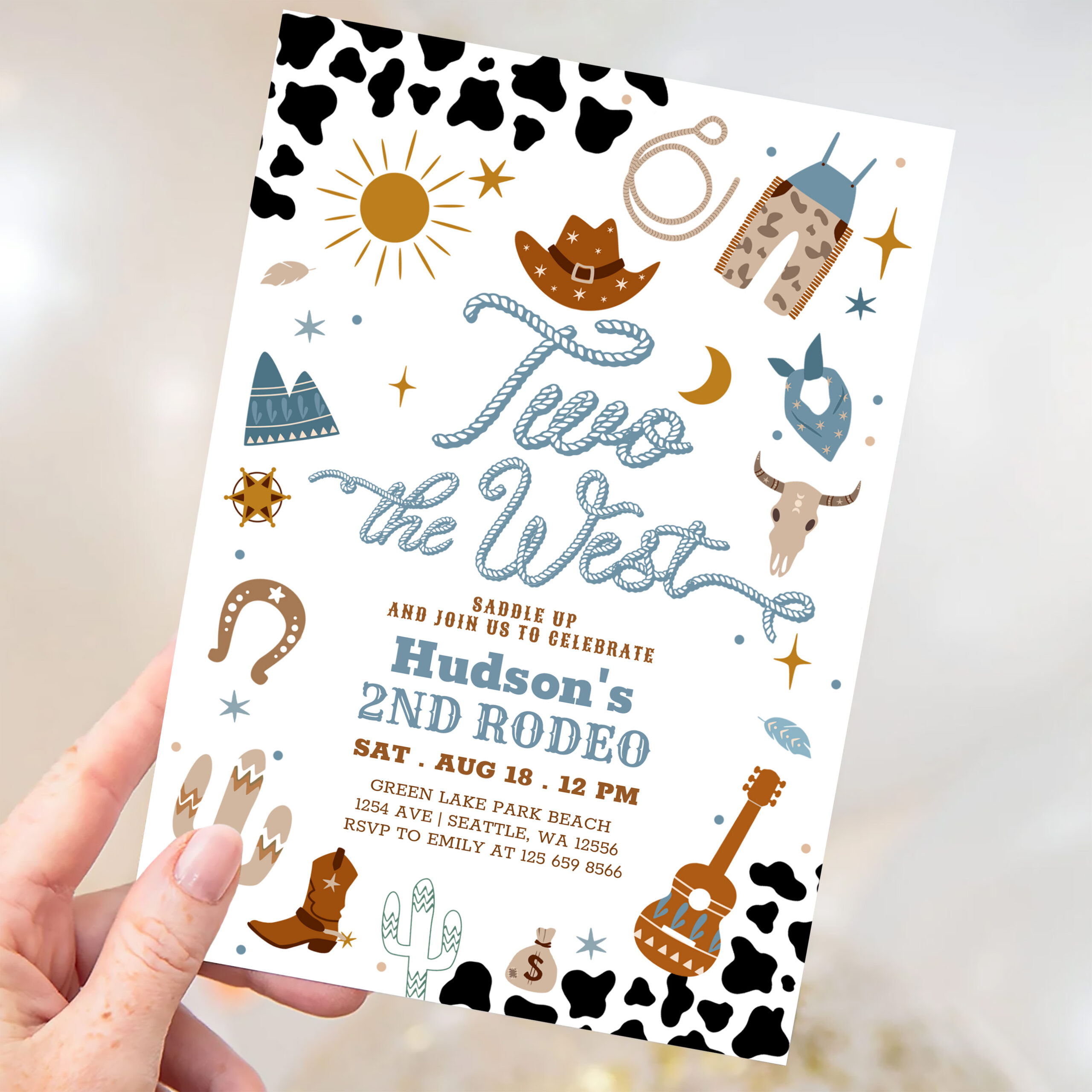 Cowboy My 2nd Rodeo Southwestern Birthday Invitation - Image 3