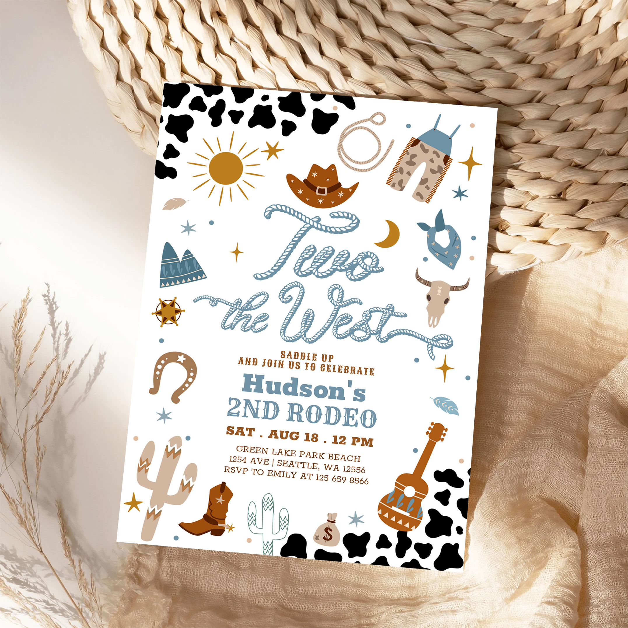 Cowboy My 2nd Rodeo Southwestern Birthday Invitation - Image 4