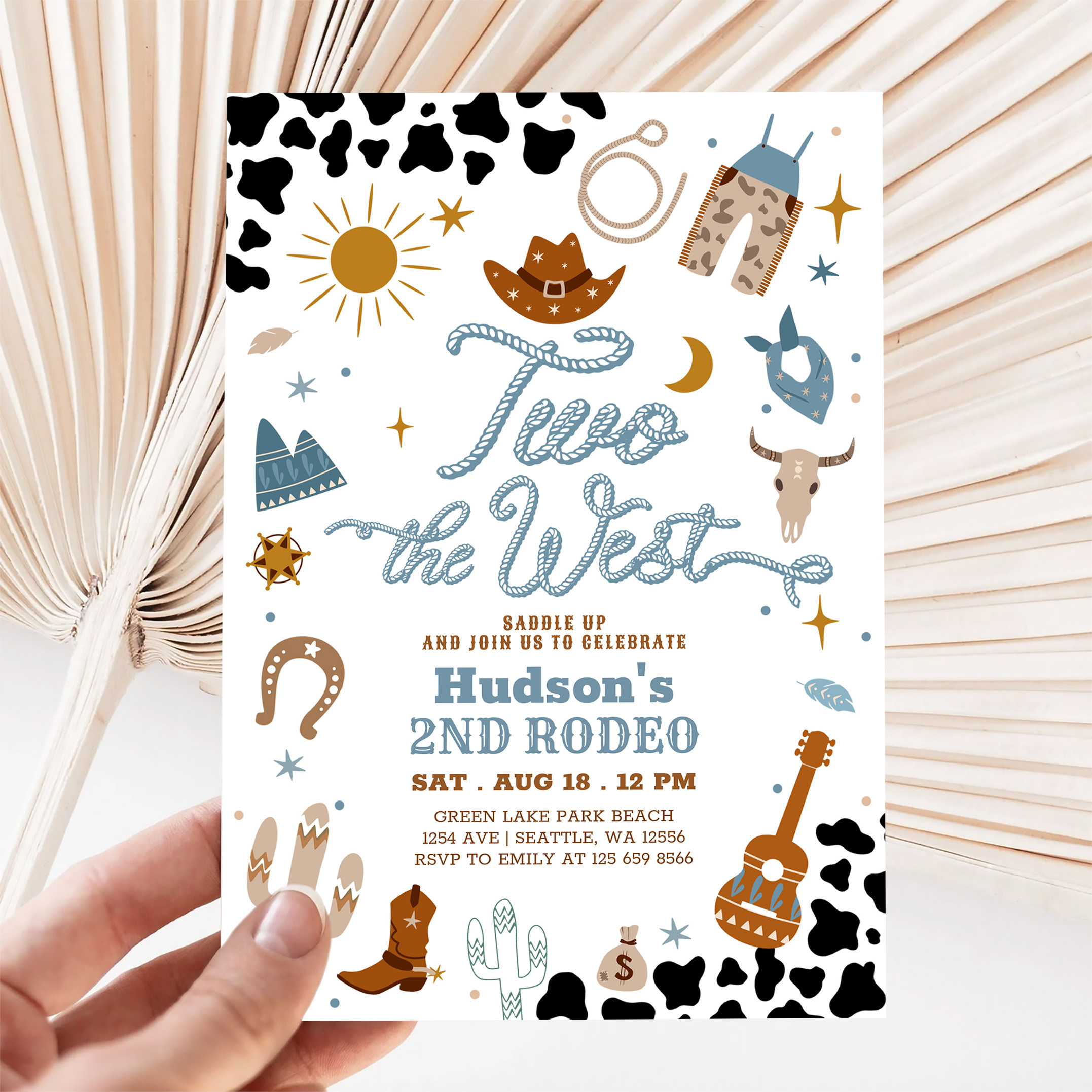 Cowboy My 2nd Rodeo Southwestern Birthday Invitation - Image 5