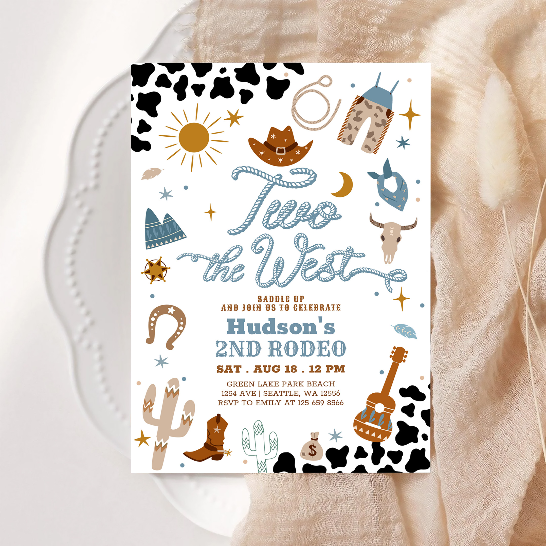 Cowboy My 2nd Rodeo Southwestern Birthday Invitation - Image 6