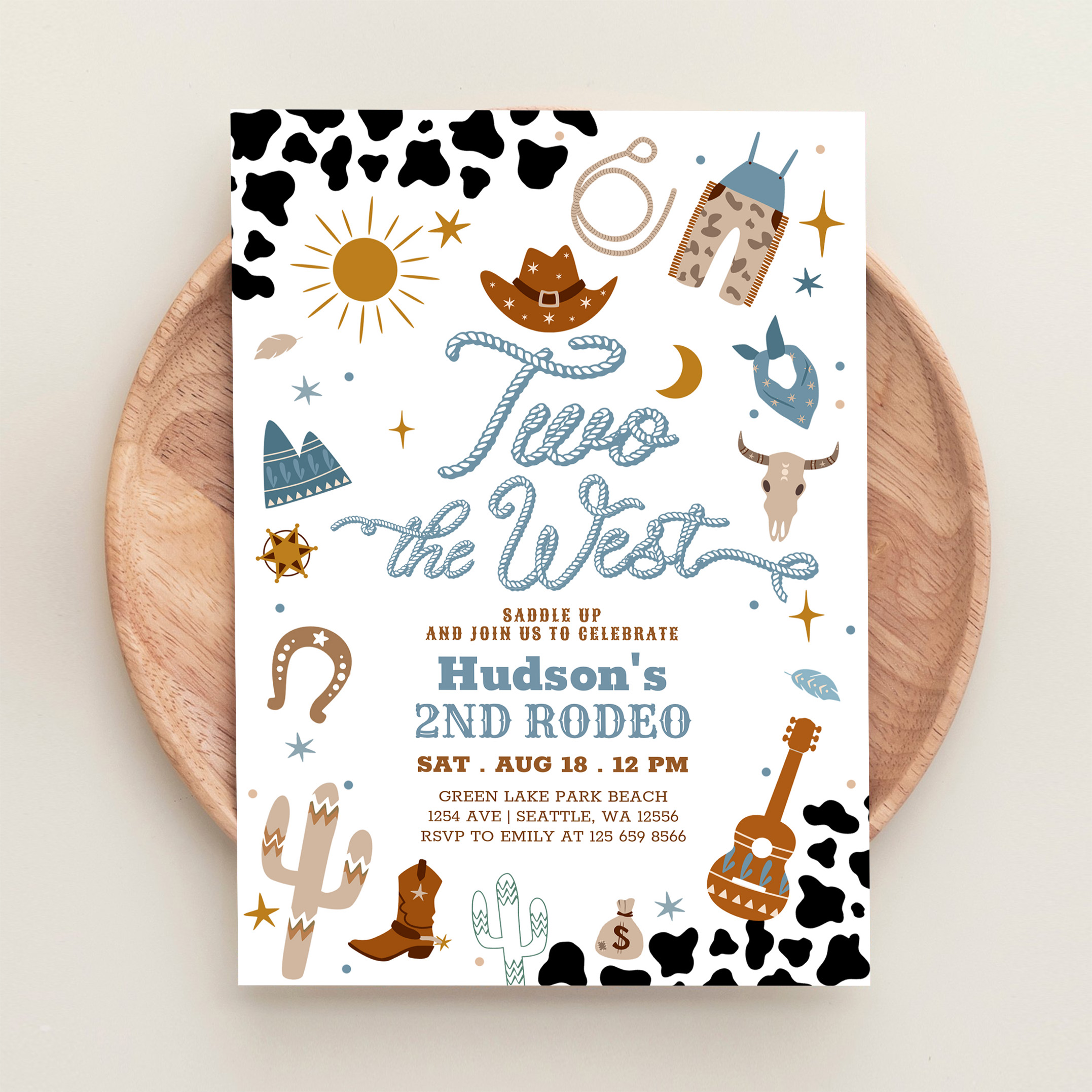 Cowboy My 2nd Rodeo Southwestern Birthday Invitation - Image 7