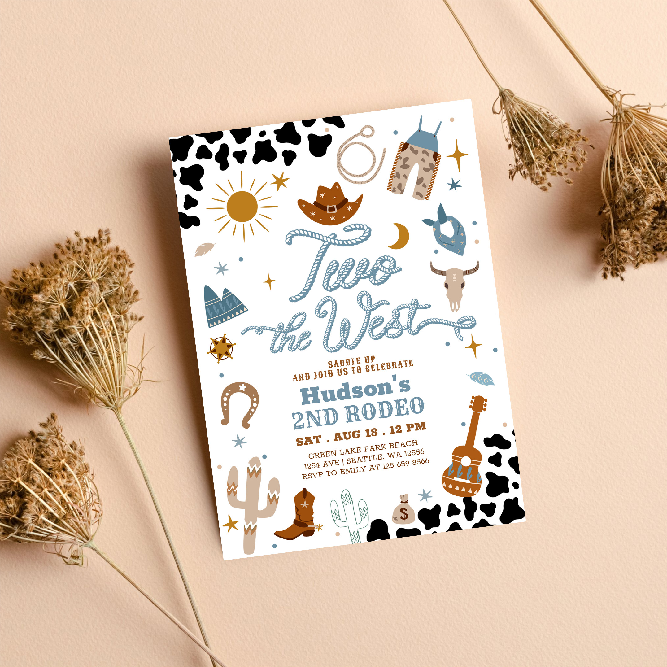 Cowboy My 2nd Rodeo Southwestern Birthday Invitation - Image 8