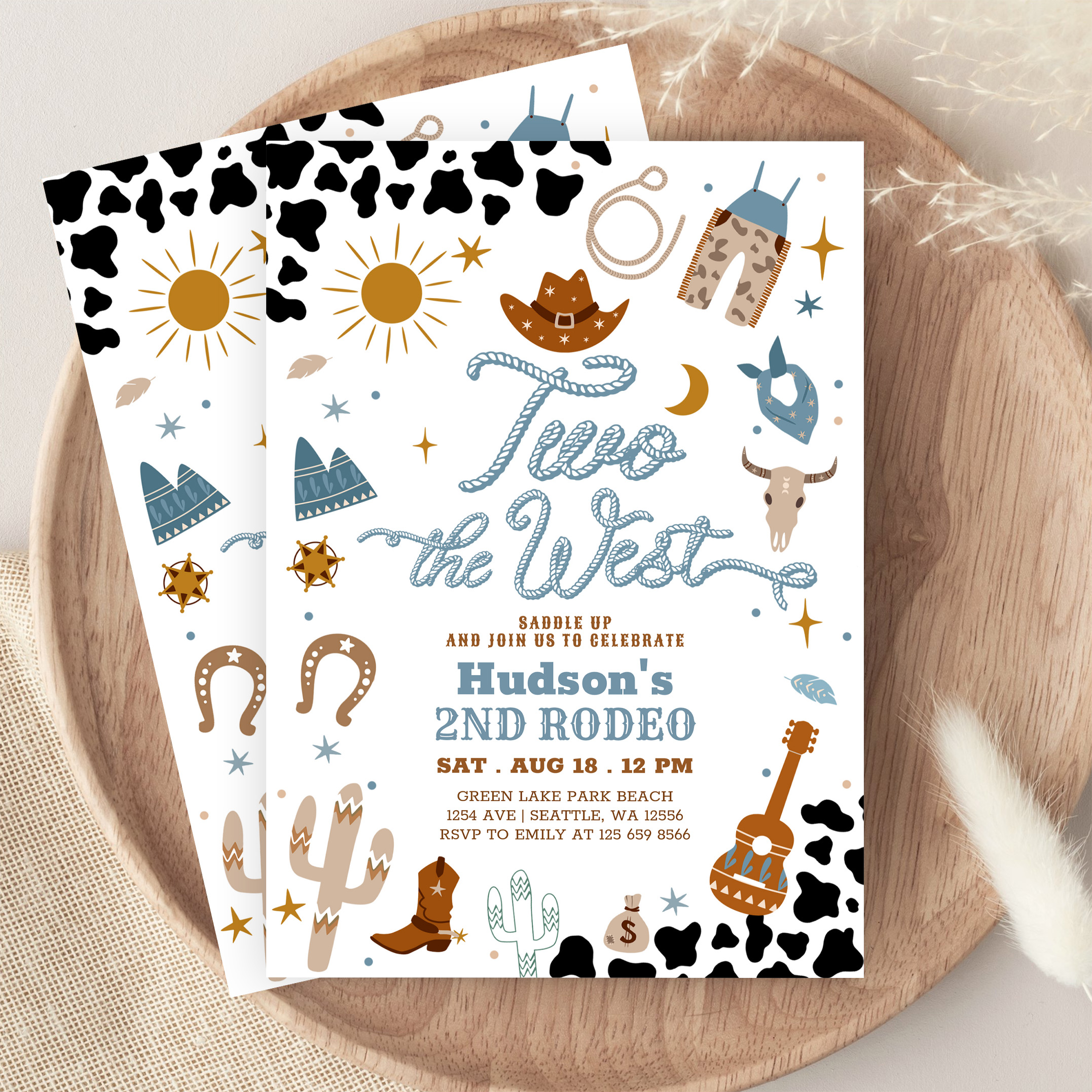 Cowboy My 2nd Rodeo Southwestern Birthday Invitation - Image 9