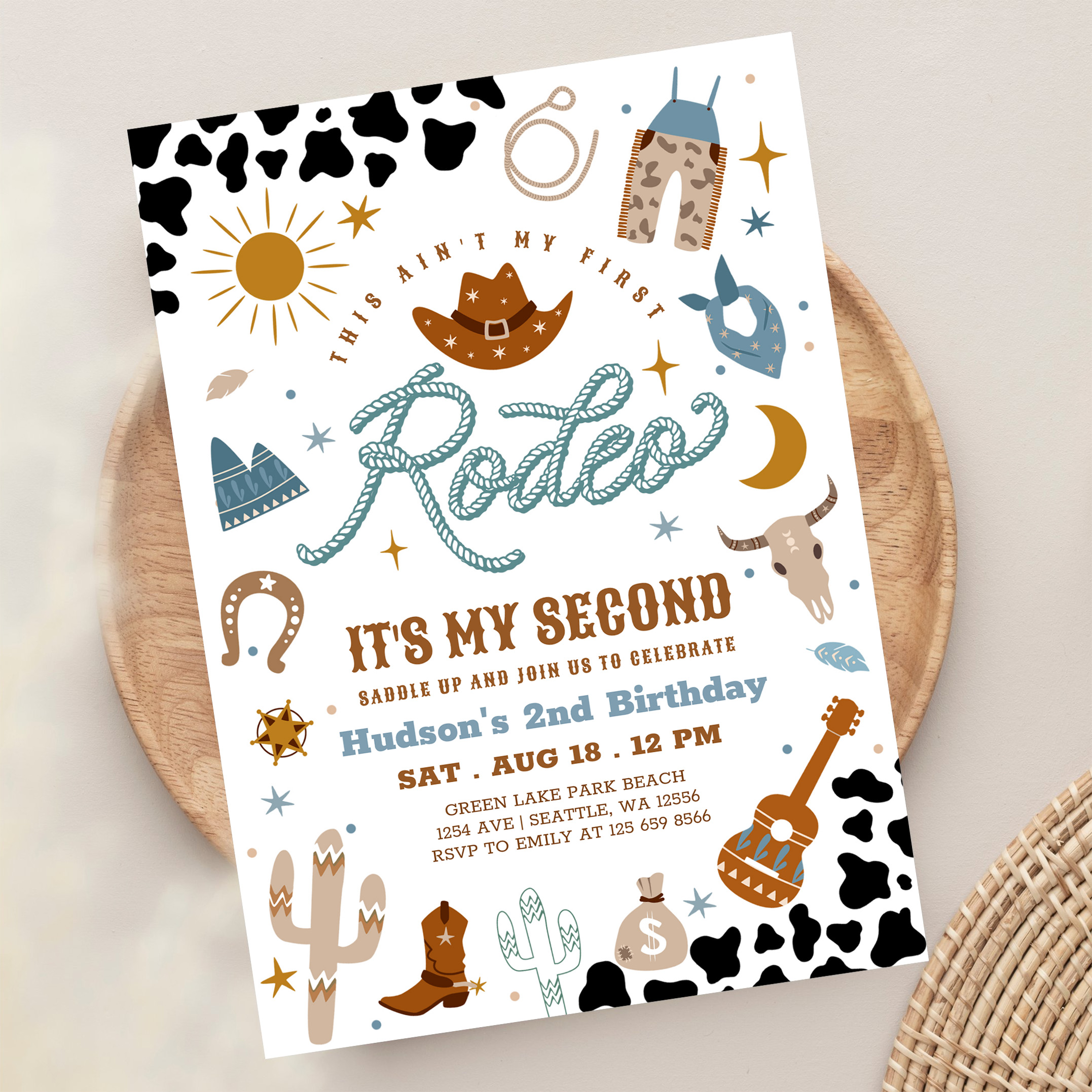 Cowboy My 2nd Rodeo Southwestern Birthday Invitation - Image 13