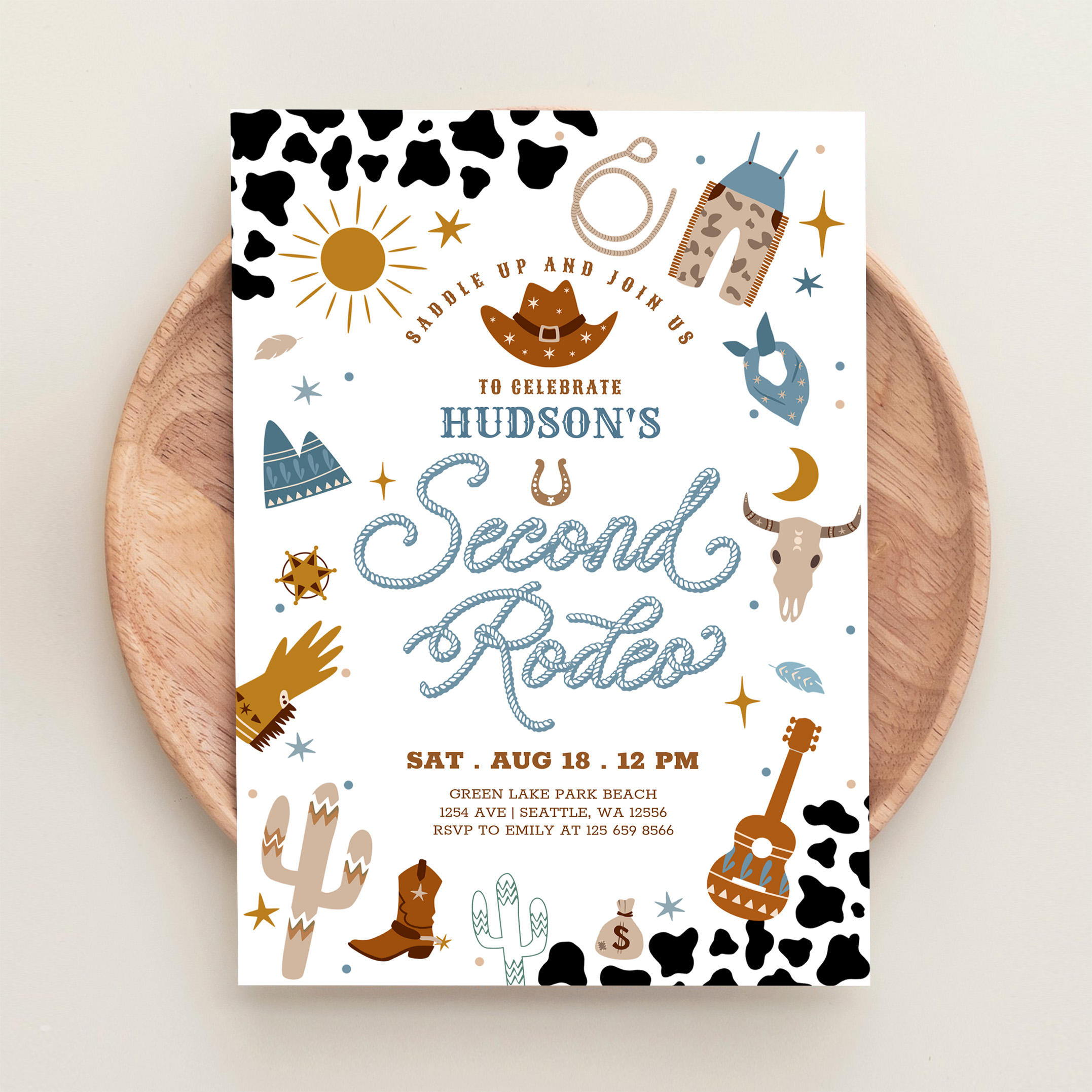Cowboy My 2nd Second Rodeo Birthday Invitation - Image 7
