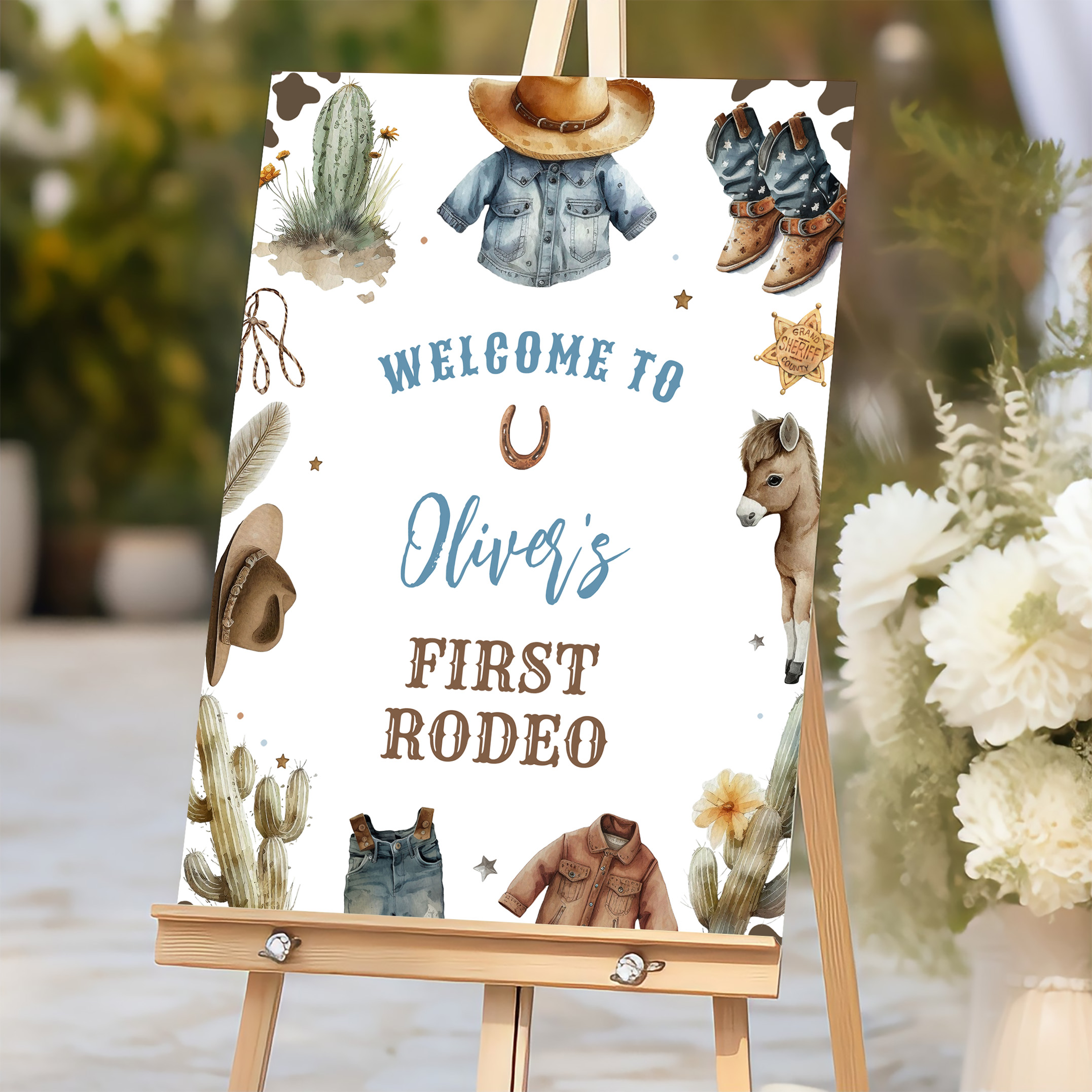 Cowboy Rodeo Party Welcome Sign
